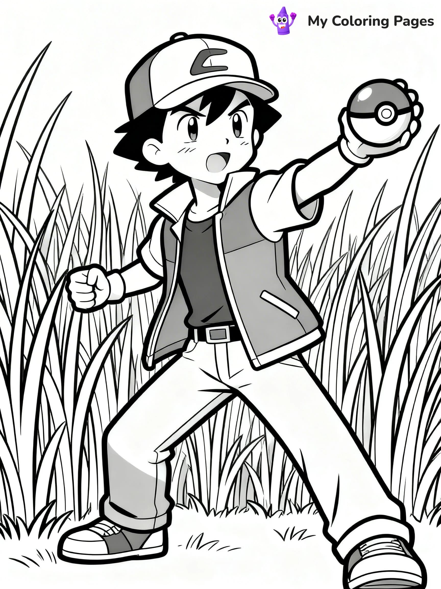 Pokemon Ash Coloring Pages - 10