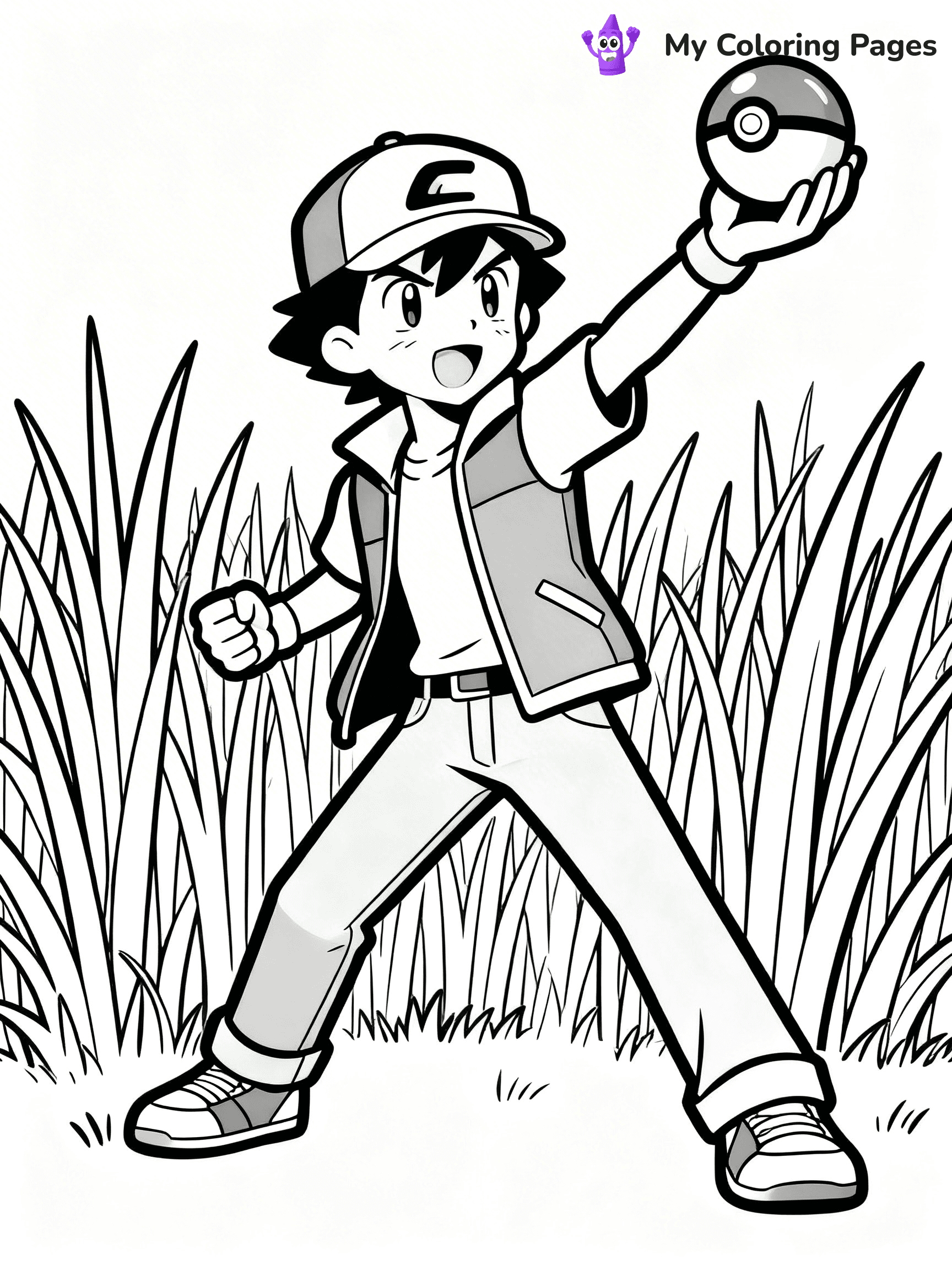 Pokemon Ash Coloring Pages - 9
