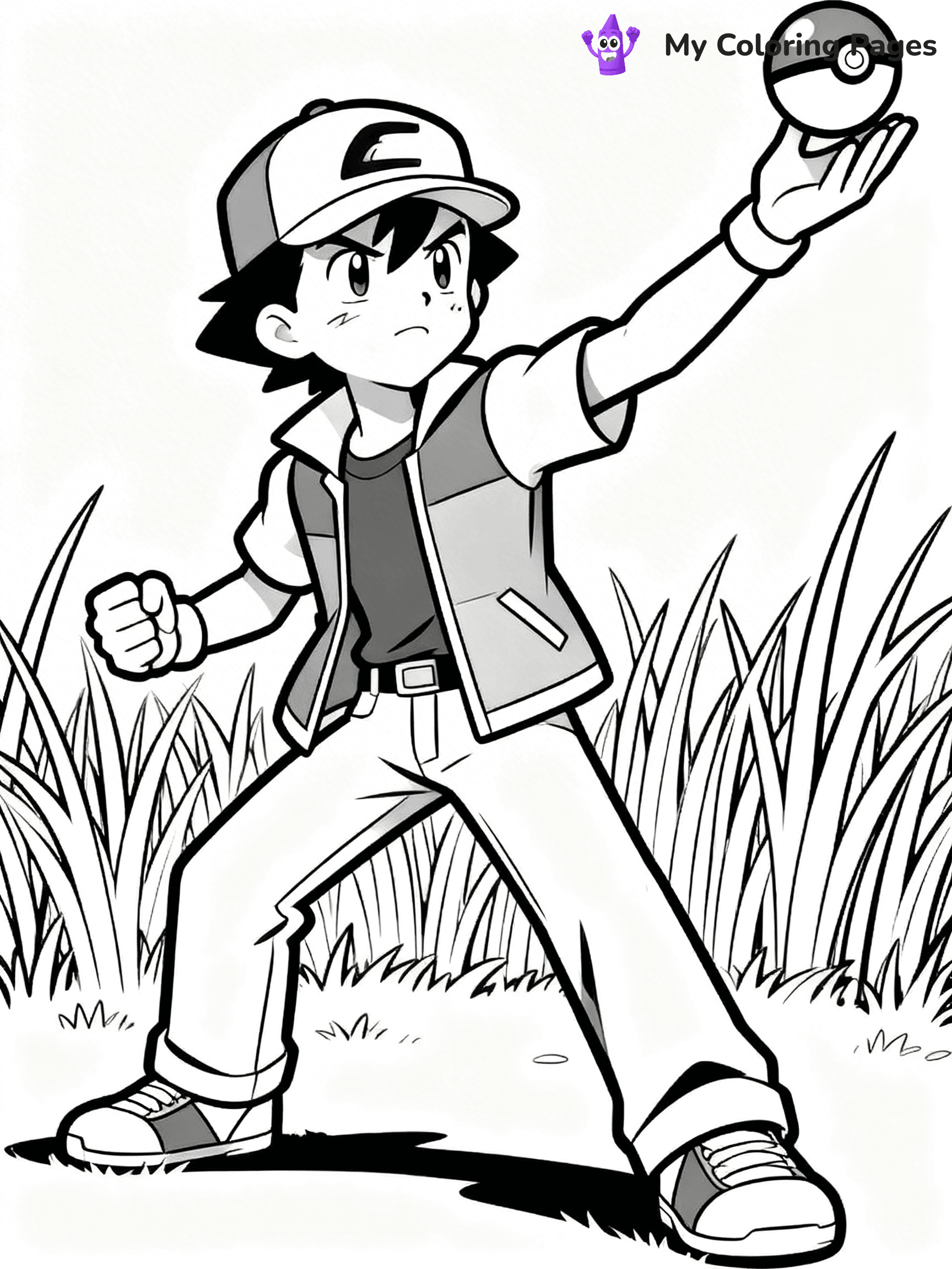 Pokemon Ash Coloring Pages - 8