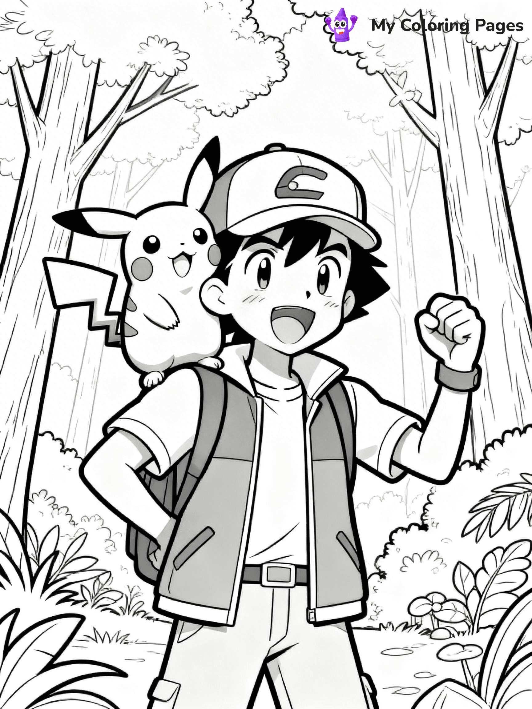 Pokemon Ash Coloring Pages - 7