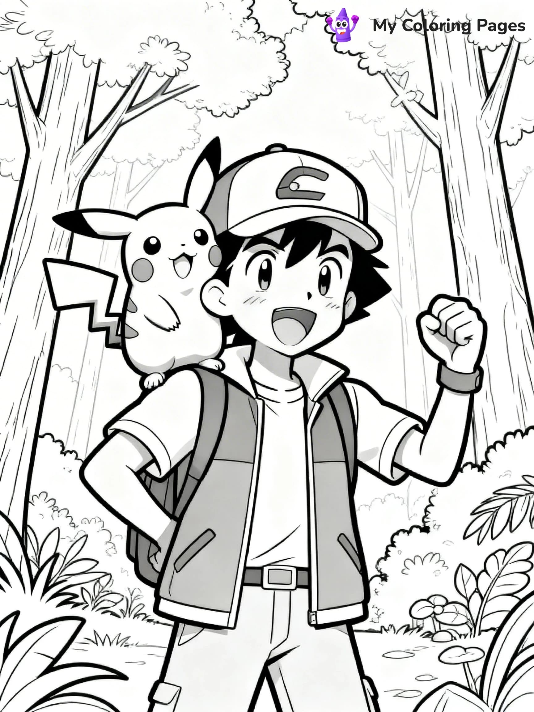 Pokemon Ash Coloring Pages - 7