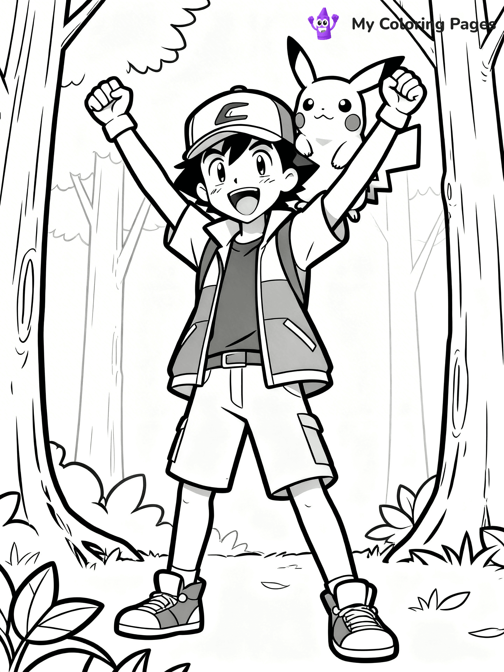 Pokemon Ash Coloring Pages - 6