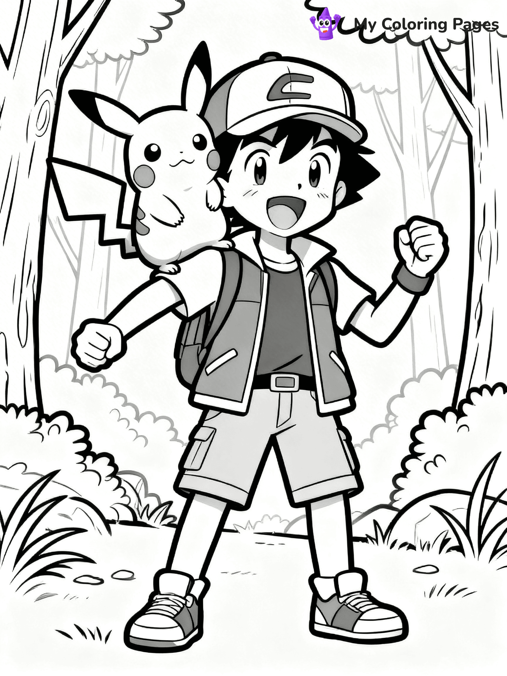 Pokemon Ash Coloring Pages - 4