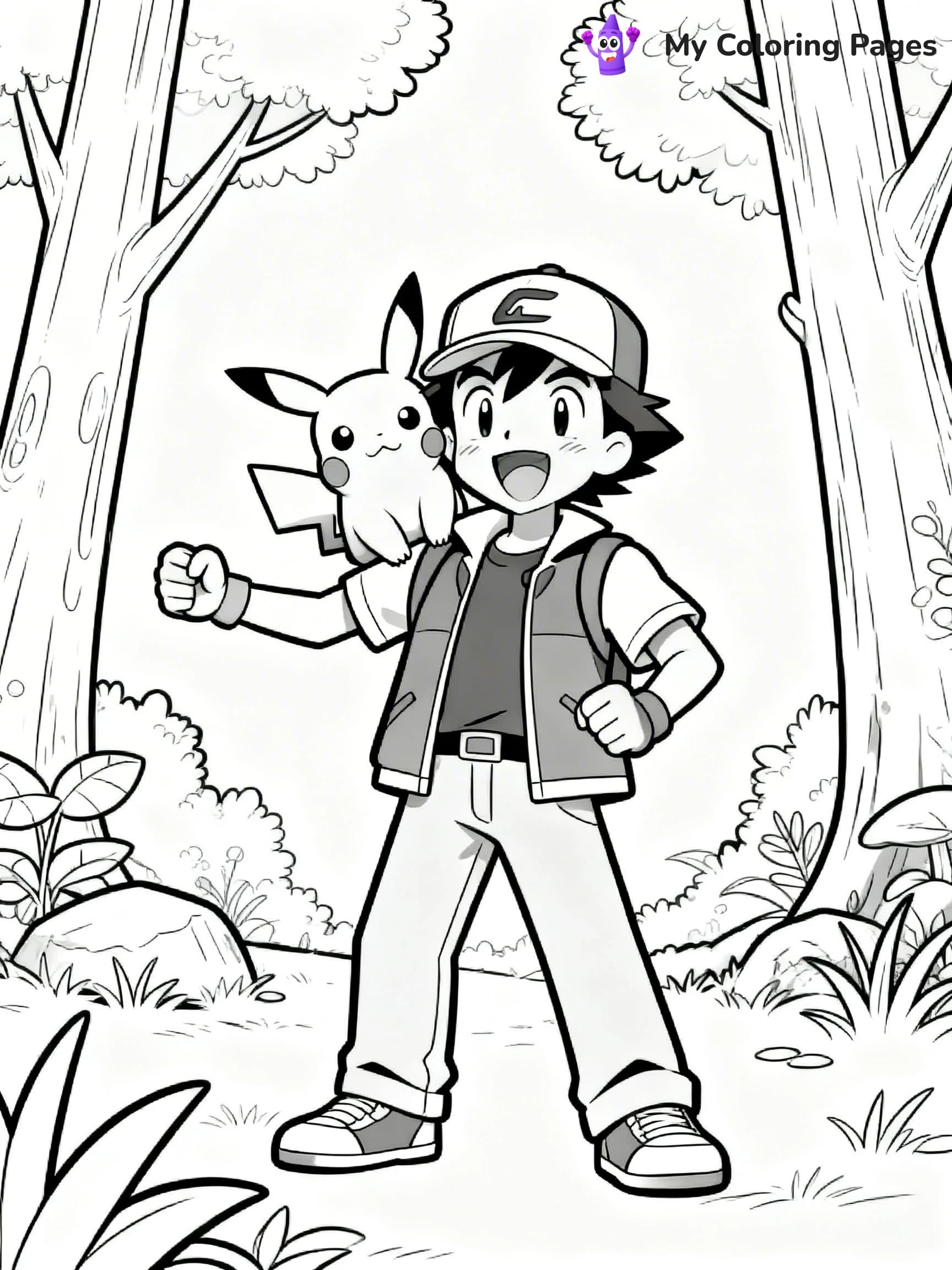 Pokemon Ash Coloring Pages - 3
