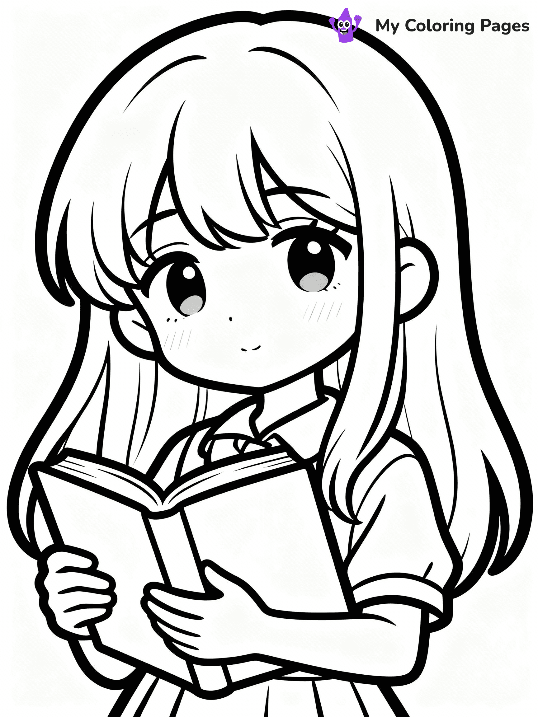 Anime Girl Coloring Pages - 19