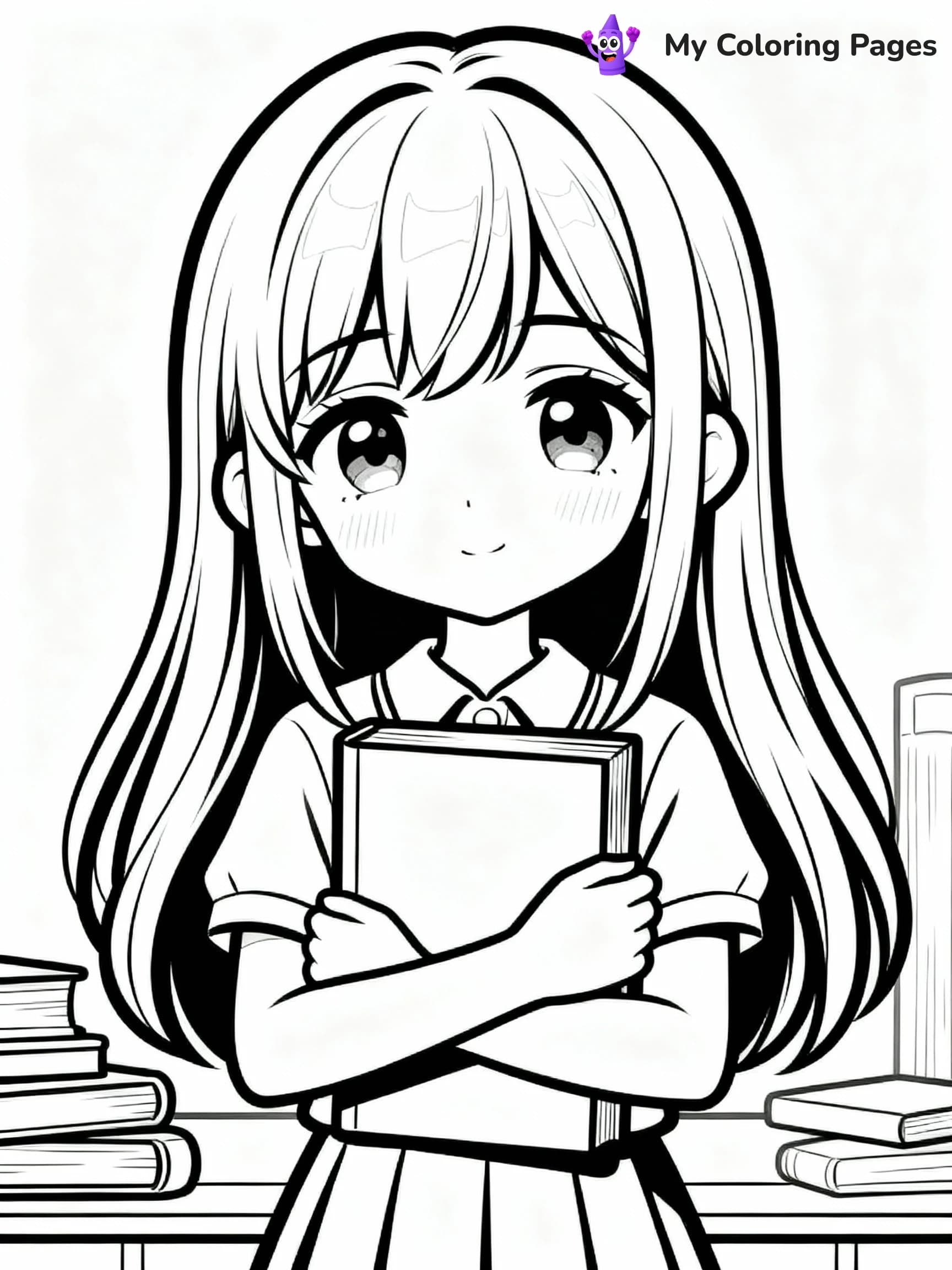 Anime Girl Coloring Pages - 16