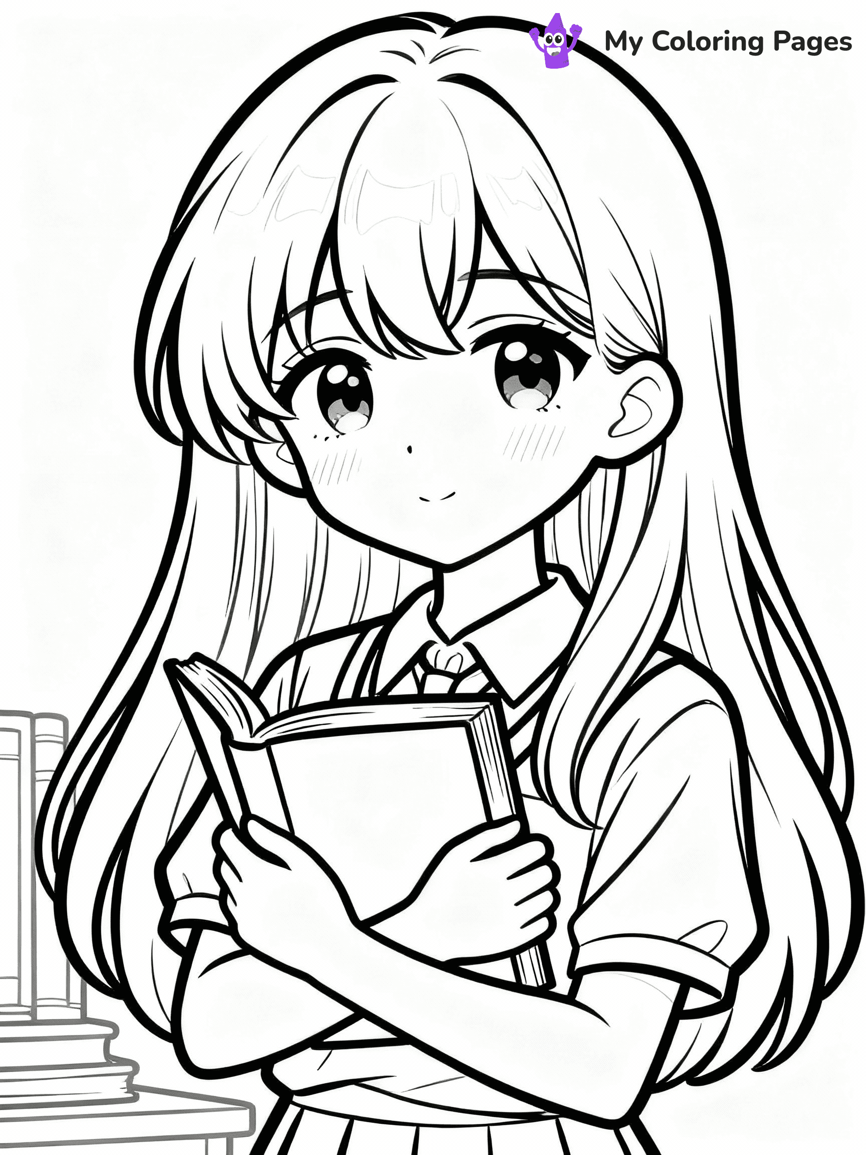 Anime Girl Coloring Pages - 15