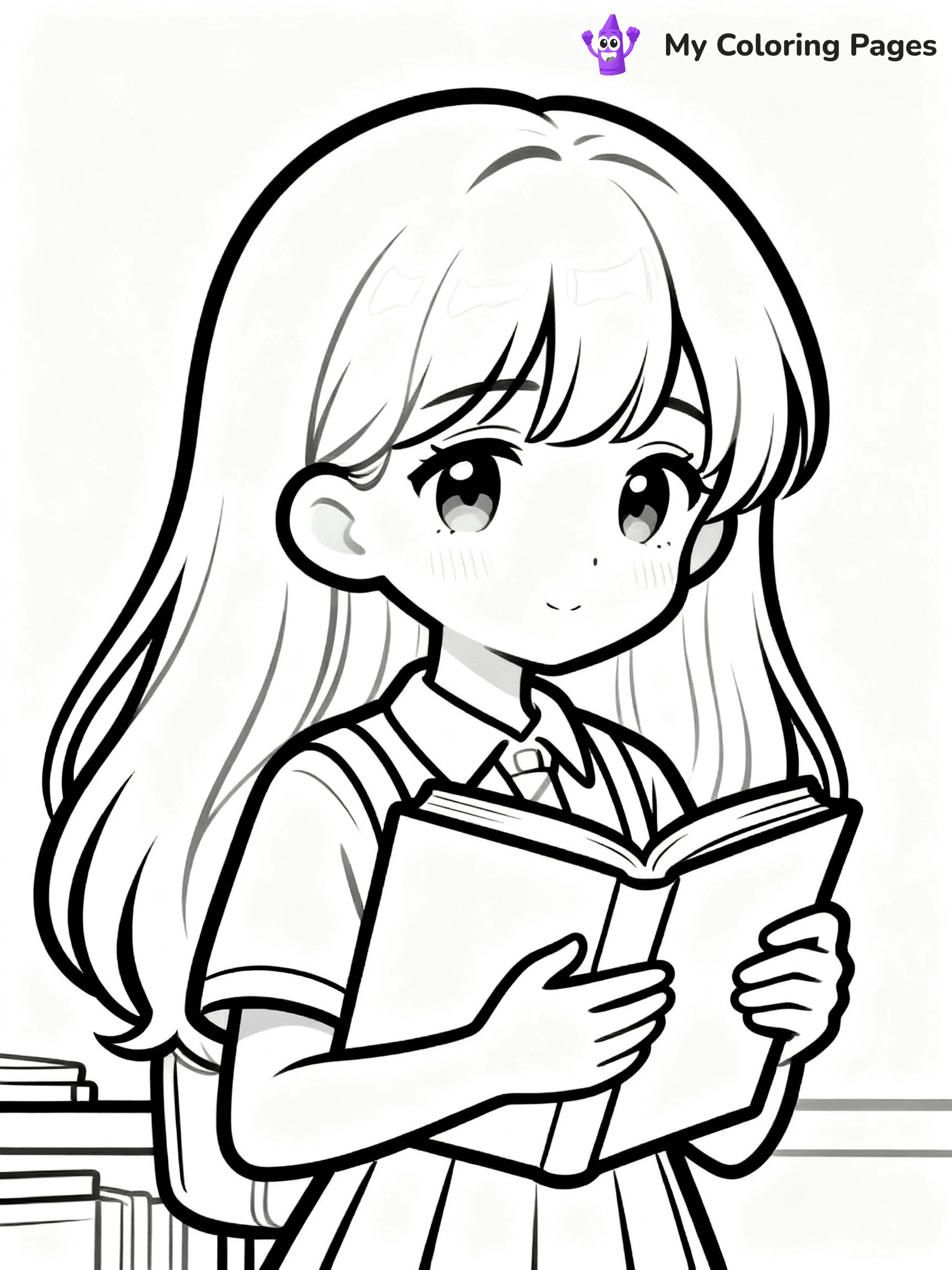 Anime Girl Coloring Pages - 13