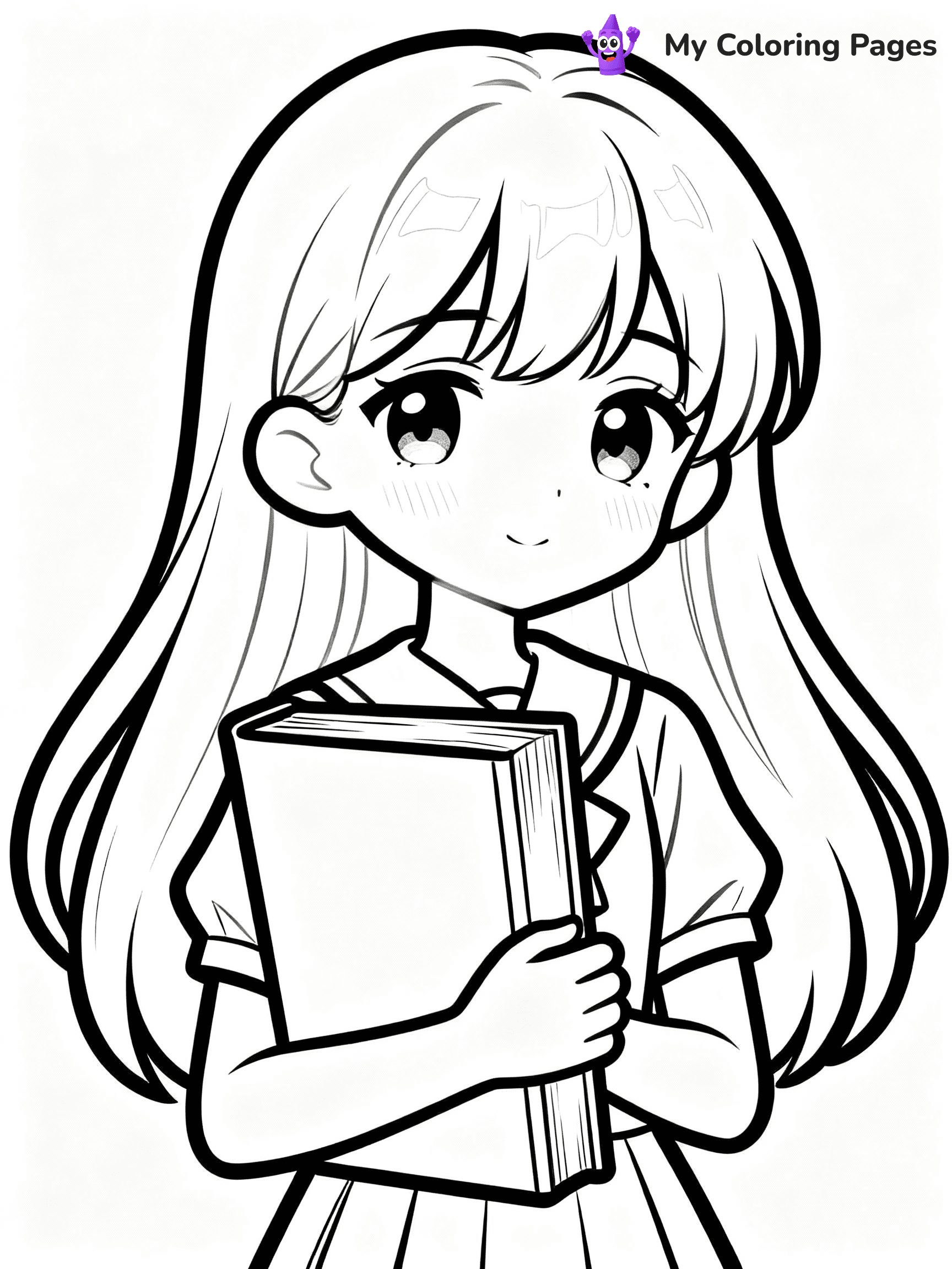Anime Girl Coloring Pages - 12