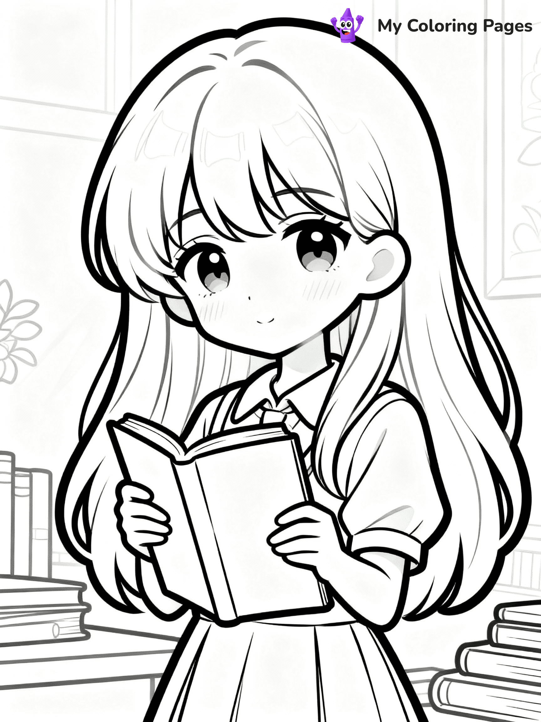 Anime Girl Coloring Pages - 9