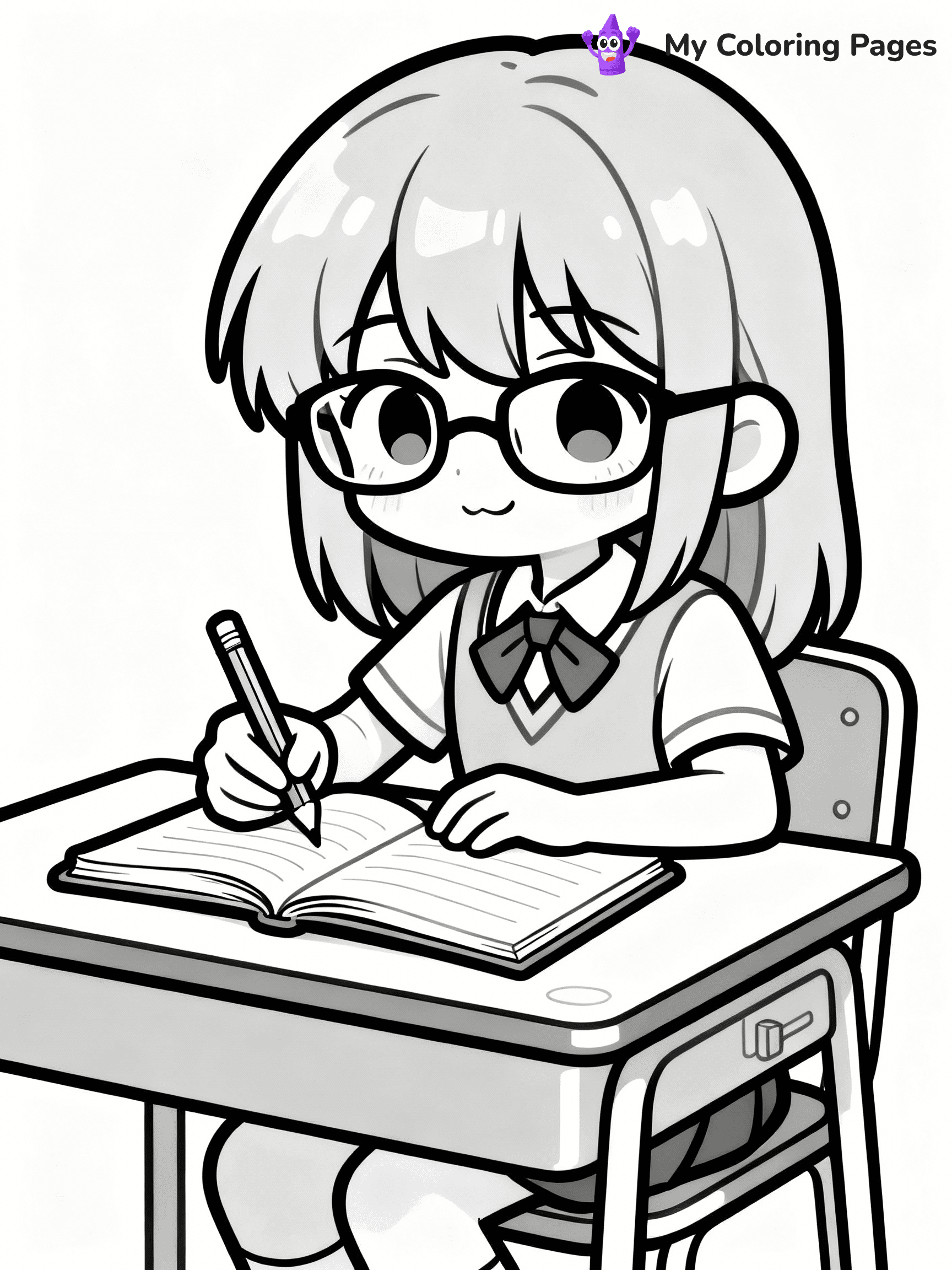 Anime Girl Coloring Pages - 6