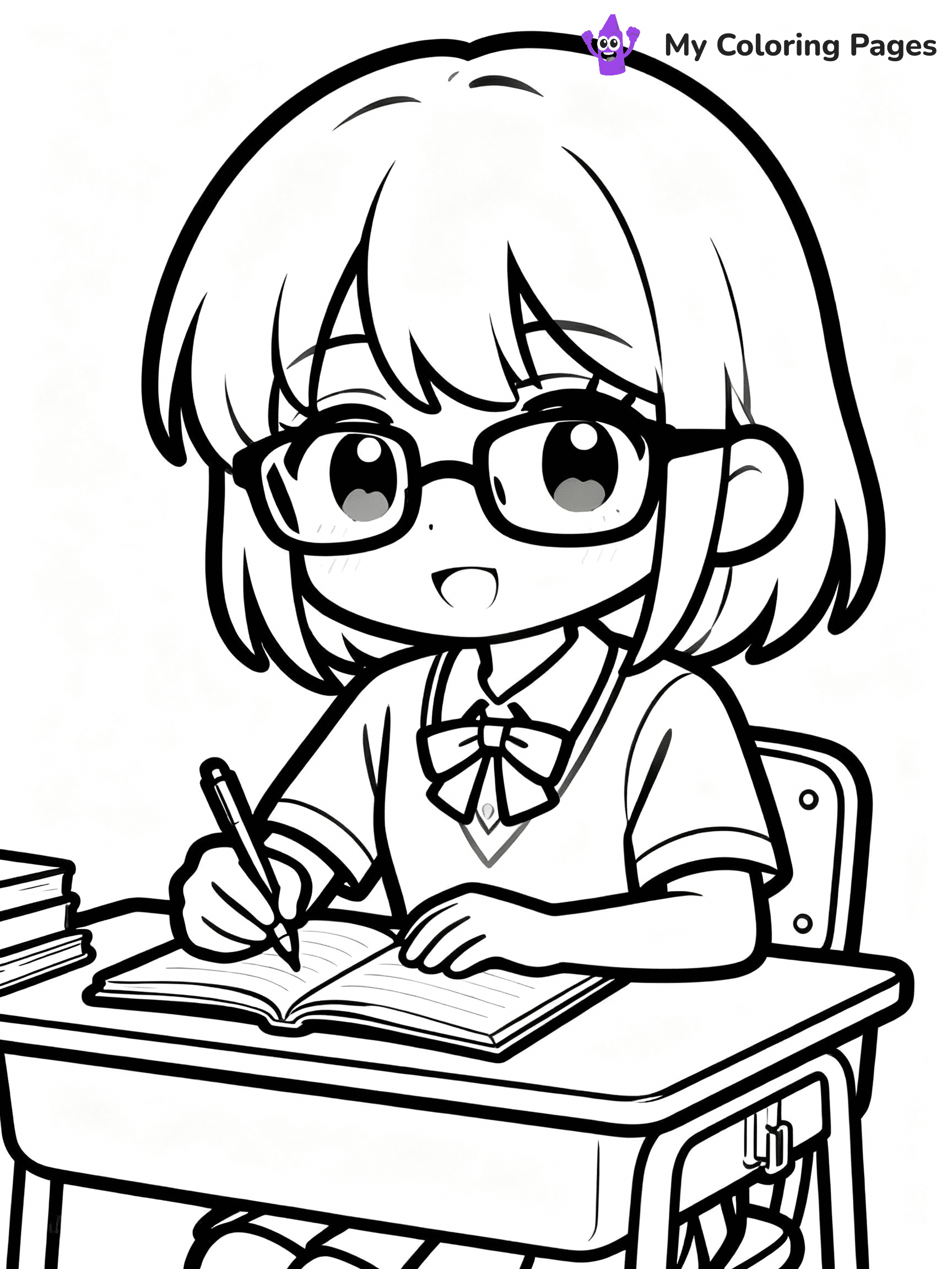 Anime Girl Coloring Pages - 5