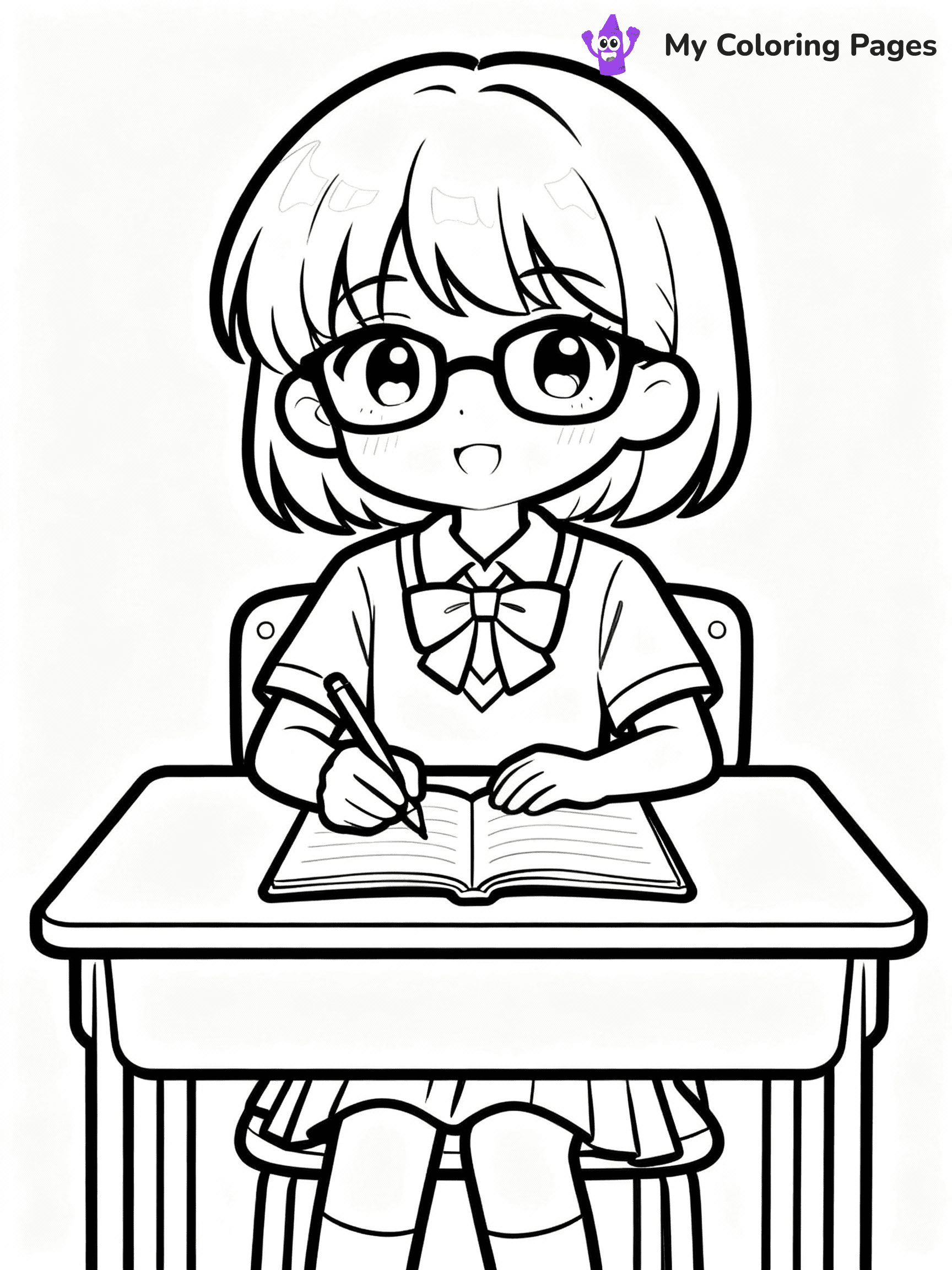 Anime Girl Coloring Pages - 4