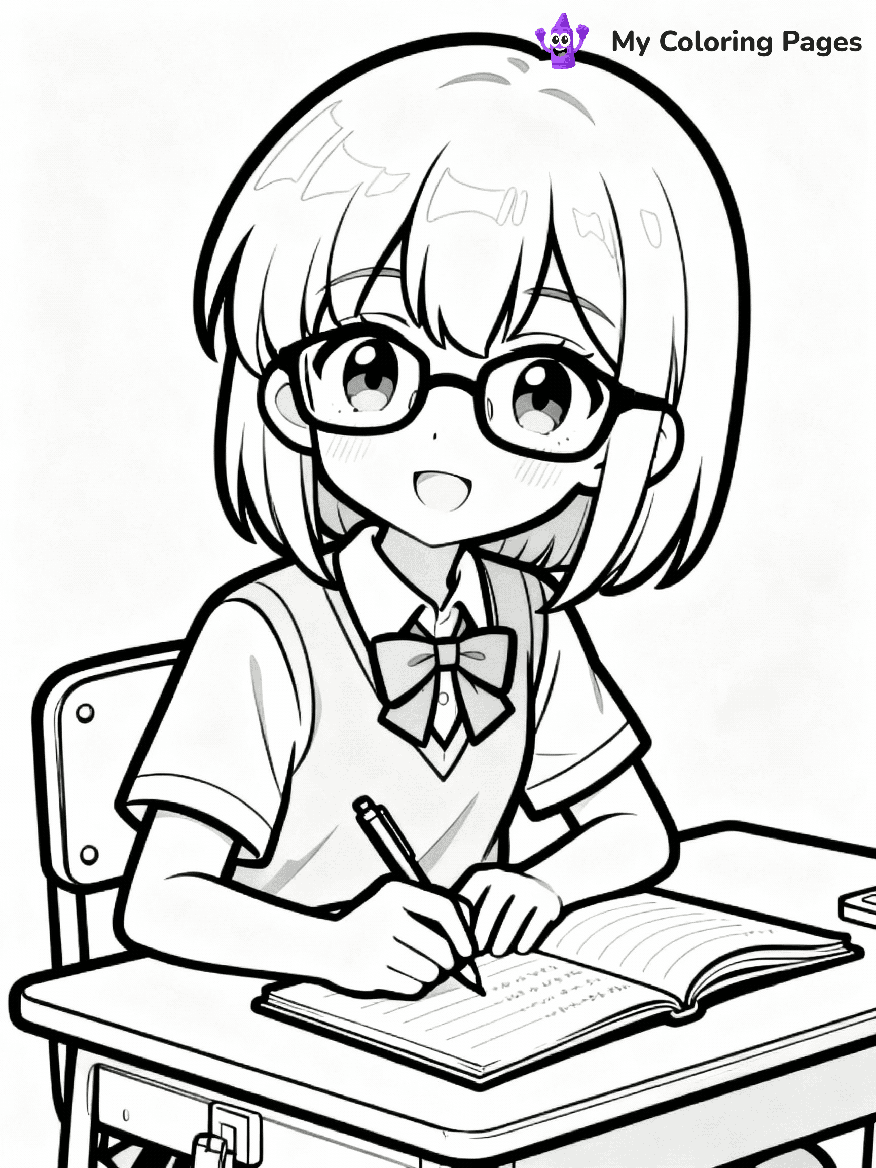 Anime Girl Coloring Pages - 3