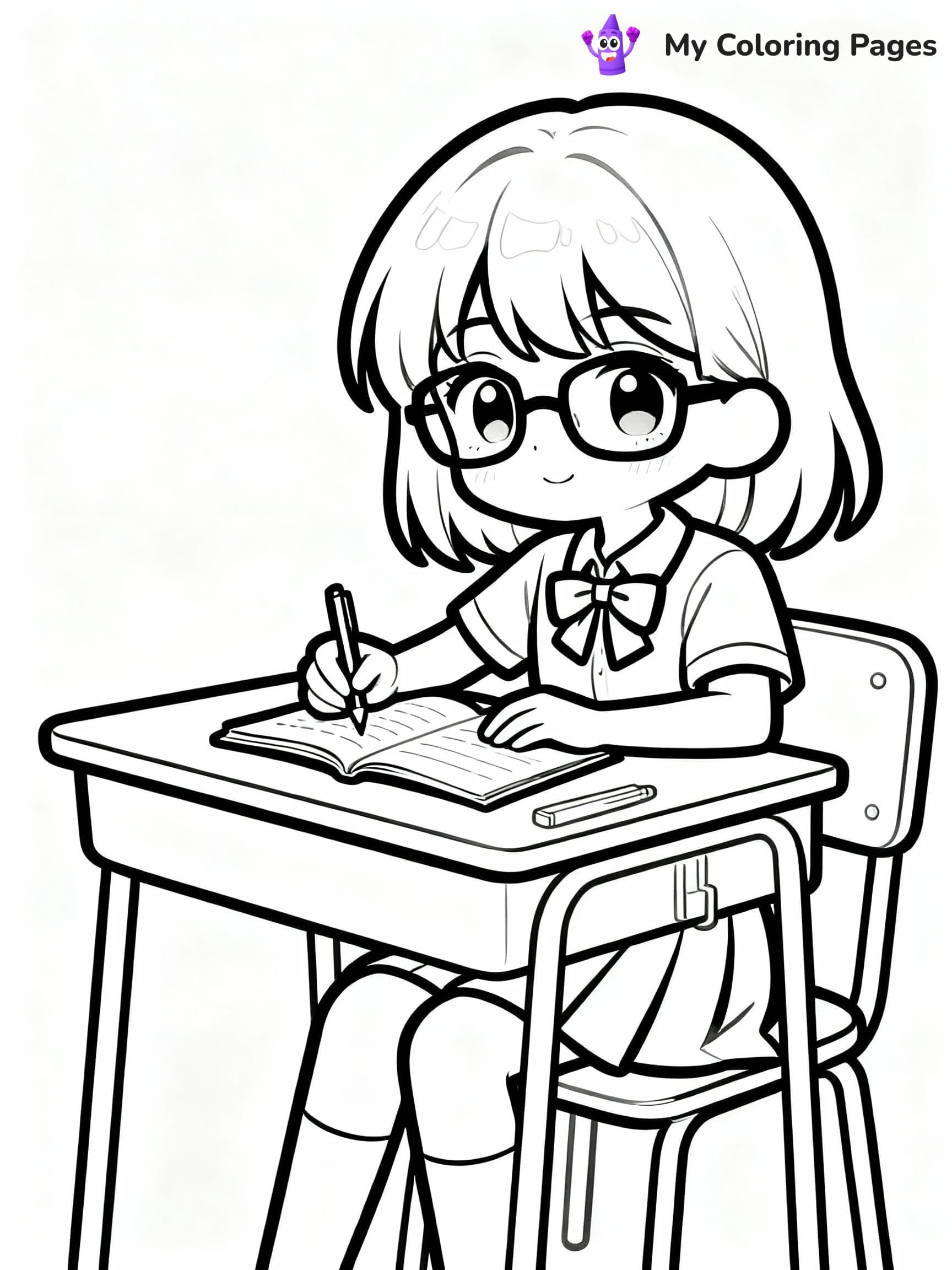 Anime Girl Coloring Pages - 2