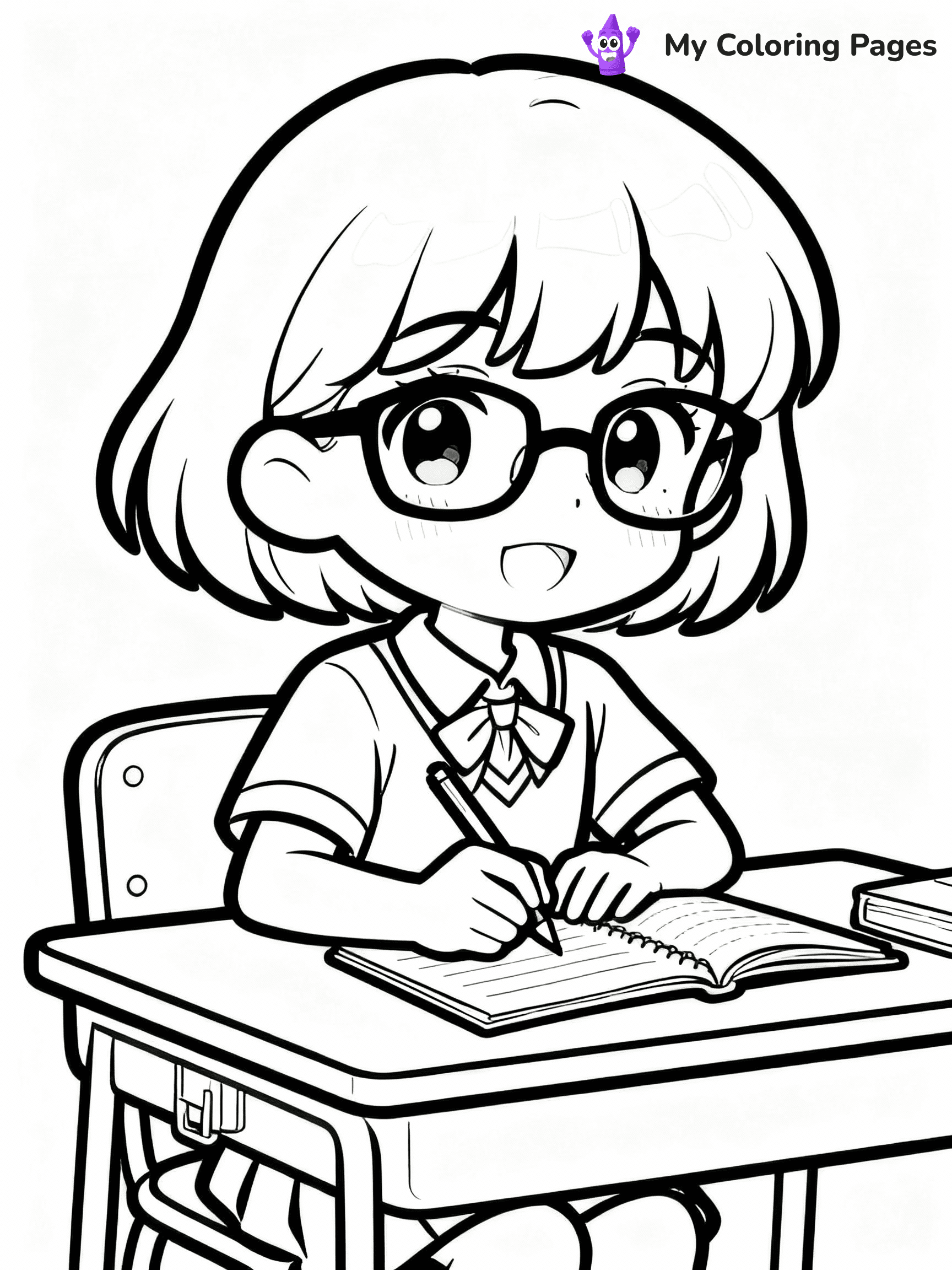 Anime Girl Coloring Pages - 1