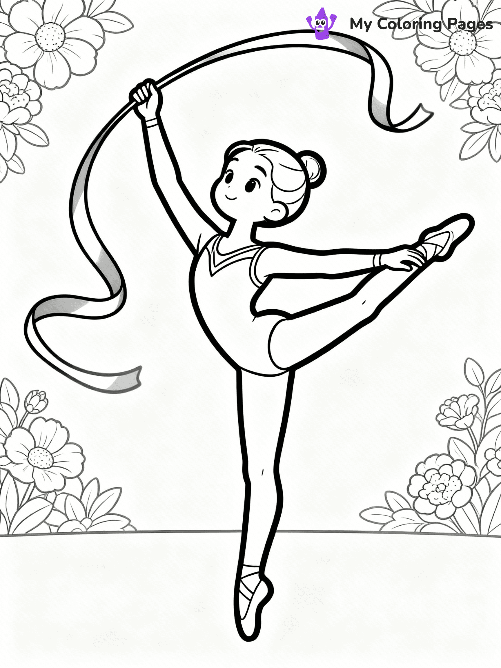 Gymnastics Coloring Pages - 40
