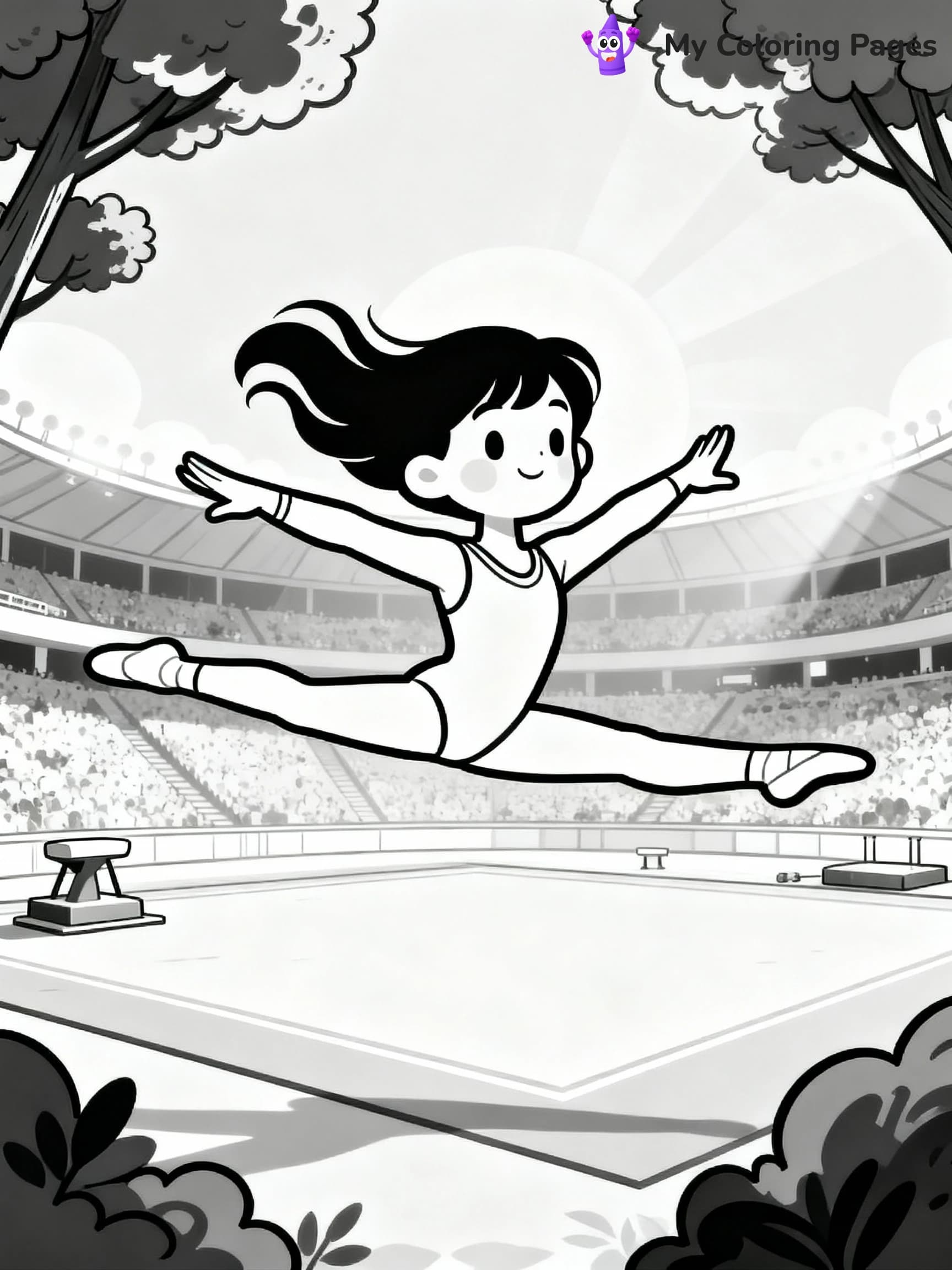 Gymnastics Coloring Pages - 19