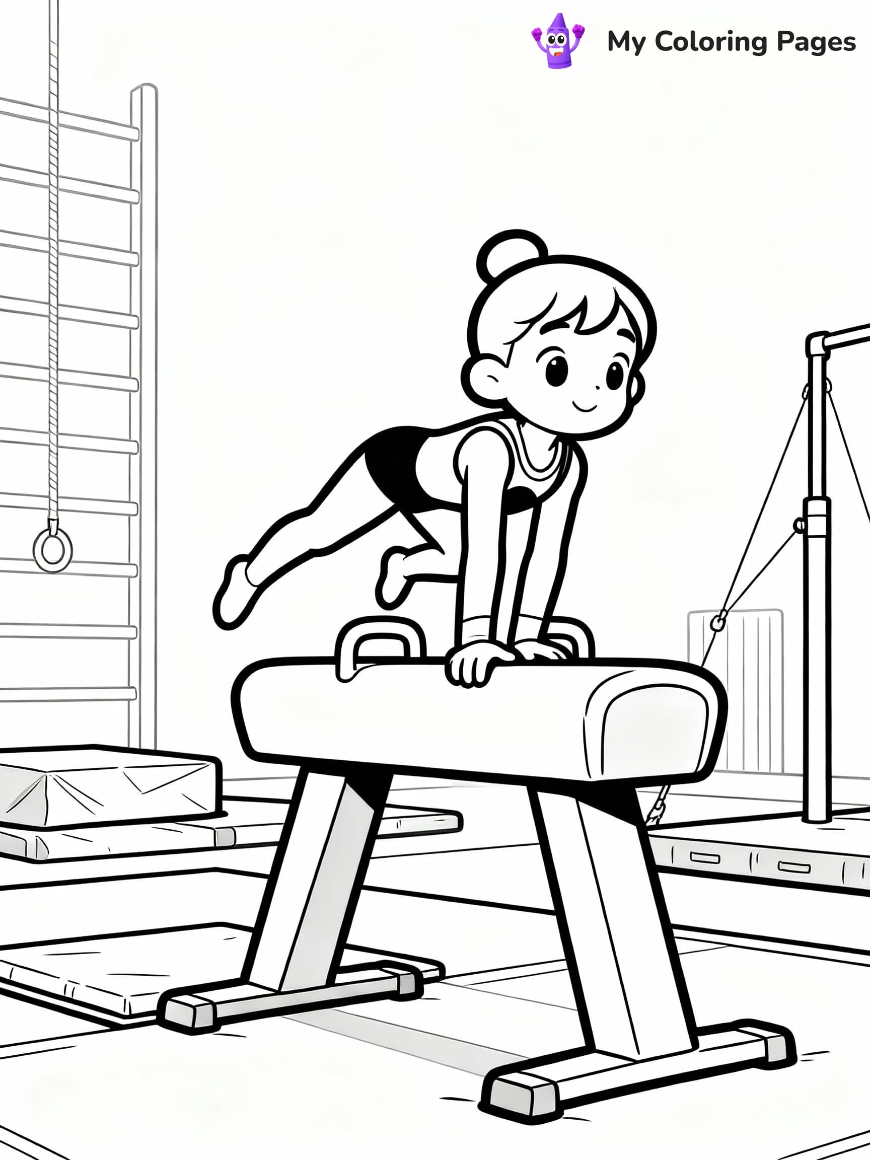 Gymnastics Coloring Pages - 1