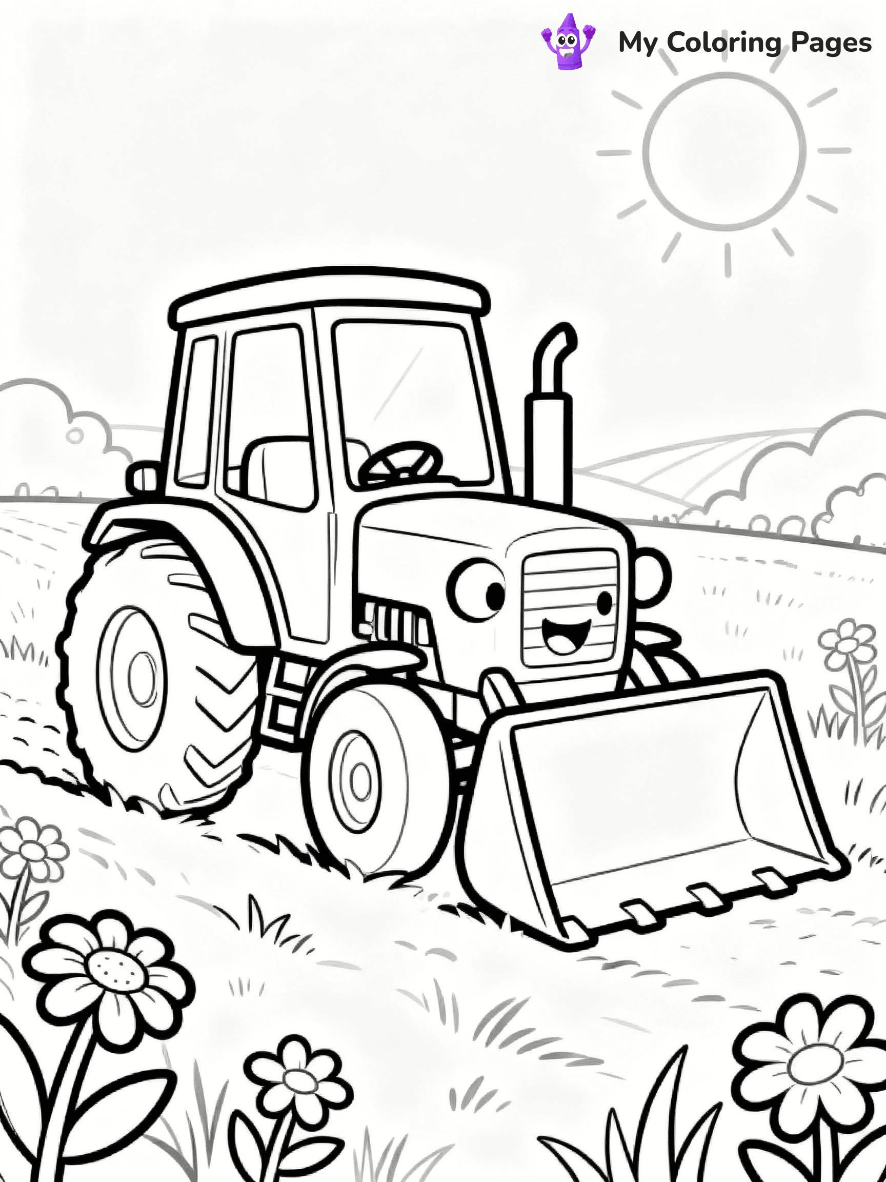 ⚠️ CRITICAL REQUIREMENT - ABSOLUTE BLACK AND WHITE ONLY ⚠️
This MUST be a BLACK AND WHITE line drawing ONLY. NO COLORS whatsoever.
- ONLY pure black lines (#000000) on pure white background (#FFFFFF)
- ABSOLUTELY NO colors, NO shading, NO gradients, NO grayscale
- If there are ANY colors in the output, the image is REJECTED
- This is a COLORING PAGE - meant to be COLORED IN by children
- The output must be UNCOLORED line art ready for coloring
⚠️ SUBJECT TO DRAW: Small tractor with a big front loader in cartoon style, parked in a sunny field, flowers around
(REMEMBER: Output must be BLACK AND WHITE line art only, NOT colored!)
# COLORING PAGE: BLACK OUTLINES ONLY - WHITE BACKGROUND MANDATORY
Create a **coloring book page** using EXACTLY two values: black lines, white space.
## NON-NEGOTIABLE BINARY RULES
- **ONLY #000000 (black) and #FFFFFF (white)** - NO other values exist
- **EVERY PIXEL = BLACK OR WHITE** - no gray/shading/antialiasing
- **WHITE BACKGROUND MANDATORY** - entire canvas stays white
- **ALL SHAPES HOLLOW** - everything is empty outlines waiting to be colored
- **FORBIDDEN:** fills, shading, gradients, patterns, textures, colors
- **NO SOLID REGIONS** - if it's not a thin line, it's wrong
## Universal Line Standards
- Black outlines ONLY - thin, uniform weight
- Every shape completely empty inside
- Closed contours suitable for coloring
- Simple flat illustration - zero depth/3D/realism
- **Style:** Whimsical Doodle Art Alley - rounded, friendly outlines (unless specified)
## Everything = Outline Only
- Characters/animals: hollow shapes
- Objects/clothing: empty contours
- Backgrounds/scenery: line work only
- Natural elements: outlined forms
- Dark/night areas: don't exist (use outlined symbols)
- Textures/patterns: convert to simple lines
## The Test
Can a child color EVERY white space with crayons? If any area is pre-filled/shaded/gray or colored in, it FAILS. Every shape must be waiting to receive color.
**FINAL OUTPUT**: Binary coloring page. Black lines define shapes. White spaces ready for coloring. Nothing else exists. No exceptions. Print-ready.
⚠️ FINAL REMINDER: Draw the subject "Small tractor with a big front loader in cartoon style, parked in a sunny field, flowers around" as BLACK AND WHITE line art. Zero colors in output.