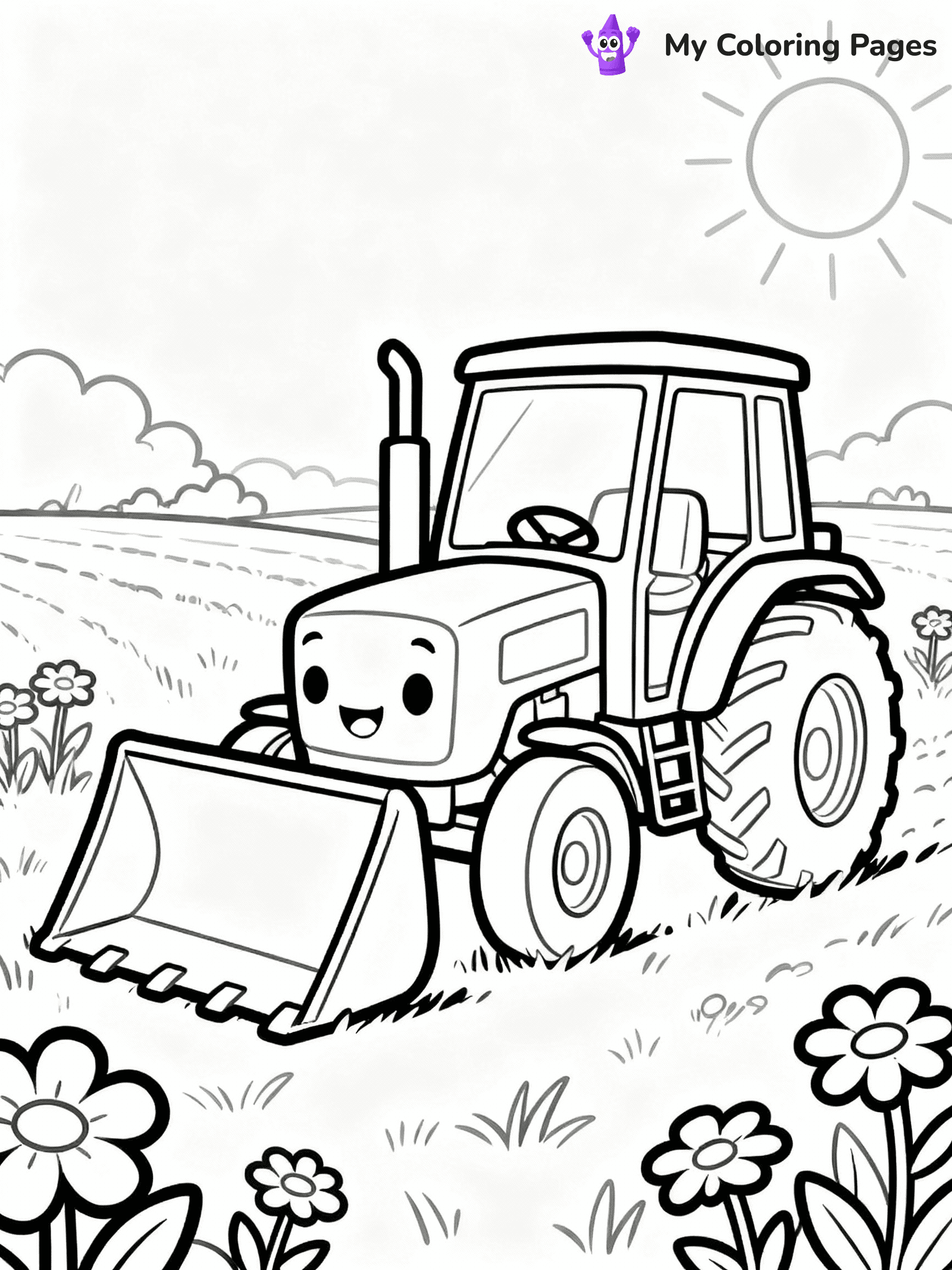 ⚠️ CRITICAL REQUIREMENT - ABSOLUTE BLACK AND WHITE ONLY ⚠️
This MUST be a BLACK AND WHITE line drawing ONLY. NO COLORS whatsoever.
- ONLY pure black lines (#000000) on pure white background (#FFFFFF)
- ABSOLUTELY NO colors, NO shading, NO gradients, NO grayscale
- If there are ANY colors in the output, the image is REJECTED
- This is a COLORING PAGE - meant to be COLORED IN by children
- The output must be UNCOLORED line art ready for coloring
⚠️ SUBJECT TO DRAW: Small tractor with a big front loader in cartoon style, parked in a sunny field, flowers around
(REMEMBER: Output must be BLACK AND WHITE line art only, NOT colored!)
# COLORING PAGE: BLACK OUTLINES ONLY - WHITE BACKGROUND MANDATORY
Create a **coloring book page** using EXACTLY two values: black lines, white space.
## NON-NEGOTIABLE BINARY RULES
- **ONLY #000000 (black) and #FFFFFF (white)** - NO other values exist
- **EVERY PIXEL = BLACK OR WHITE** - no gray/shading/antialiasing
- **WHITE BACKGROUND MANDATORY** - entire canvas stays white
- **ALL SHAPES HOLLOW** - everything is empty outlines waiting to be colored
- **FORBIDDEN:** fills, shading, gradients, patterns, textures, colors
- **NO SOLID REGIONS** - if it's not a thin line, it's wrong
## Universal Line Standards
- Black outlines ONLY - thin, uniform weight
- Every shape completely empty inside
- Closed contours suitable for coloring
- Simple flat illustration - zero depth/3D/realism
- **Style:** Whimsical Doodle Art Alley - rounded, friendly outlines (unless specified)
## Everything = Outline Only
- Characters/animals: hollow shapes
- Objects/clothing: empty contours
- Backgrounds/scenery: line work only
- Natural elements: outlined forms
- Dark/night areas: don't exist (use outlined symbols)
- Textures/patterns: convert to simple lines
## The Test
Can a child color EVERY white space with crayons? If any area is pre-filled/shaded/gray or colored in, it FAILS. Every shape must be waiting to receive color.
**FINAL OUTPUT**: Binary coloring page. Black lines define shapes. White spaces ready for coloring. Nothing else exists. No exceptions. Print-ready.
⚠️ FINAL REMINDER: Draw the subject "Small tractor with a big front loader in cartoon style, parked in a sunny field, flowers around" as BLACK AND WHITE line art. Zero colors in output.