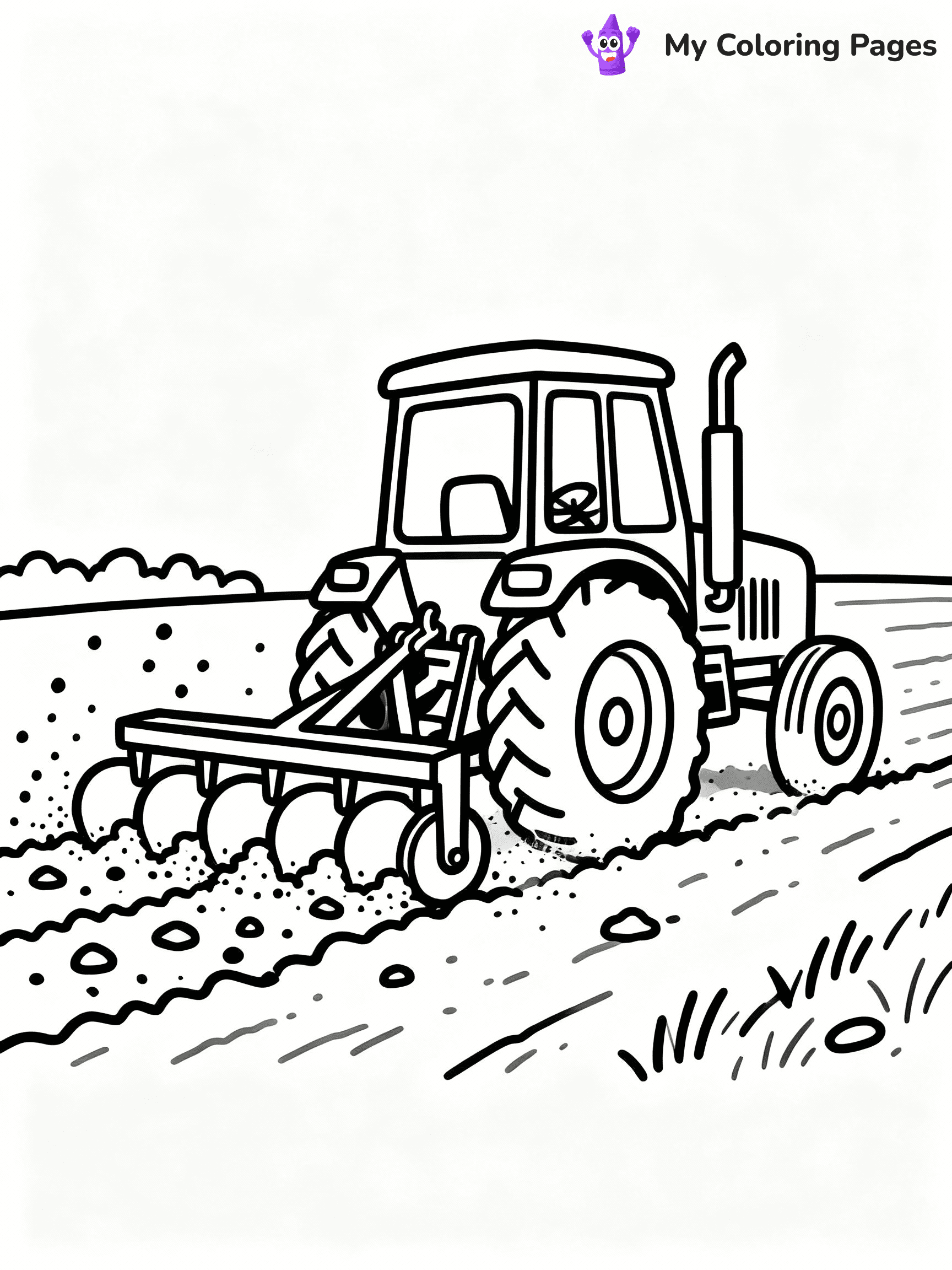 ⚠️ CRITICAL REQUIREMENT - ABSOLUTE BLACK AND WHITE ONLY ⚠️
This MUST be a BLACK AND WHITE line drawing ONLY. NO COLORS whatsoever.
- ONLY pure black lines (#000000) on pure white background (#FFFFFF)
- ABSOLUTELY NO colors, NO shading, NO gradients, NO grayscale
- If there are ANY colors in the output, the image is REJECTED
- This is a COLORING PAGE - meant to be COLORED IN by children
- The output must be UNCOLORED line art ready for coloring
⚠️ SUBJECT TO DRAW: Farm tractor with a plow attachment in outline style, working in a field, dirt flying up
(REMEMBER: Output must be BLACK AND WHITE line art only, NOT colored!)
# COLORING PAGE: BLACK OUTLINES ONLY - WHITE BACKGROUND MANDATORY
Create a **coloring book page** using EXACTLY two values: black lines, white space.
## NON-NEGOTIABLE BINARY RULES
- **ONLY #000000 (black) and #FFFFFF (white)** - NO other values exist
- **EVERY PIXEL = BLACK OR WHITE** - no gray/shading/antialiasing
- **WHITE BACKGROUND MANDATORY** - entire canvas stays white
- **ALL SHAPES HOLLOW** - everything is empty outlines waiting to be colored
- **FORBIDDEN:** fills, shading, gradients, patterns, textures, colors
- **NO SOLID REGIONS** - if it's not a thin line, it's wrong
## Universal Line Standards
- Black outlines ONLY - thin, uniform weight
- Every shape completely empty inside
- Closed contours suitable for coloring
- Simple flat illustration - zero depth/3D/realism
- **Style:** Whimsical Doodle Art Alley - rounded, friendly outlines (unless specified)
## Everything = Outline Only
- Characters/animals: hollow shapes
- Objects/clothing: empty contours
- Backgrounds/scenery: line work only
- Natural elements: outlined forms
- Dark/night areas: don't exist (use outlined symbols)
- Textures/patterns: convert to simple lines
## The Test
Can a child color EVERY white space with crayons? If any area is pre-filled/shaded/gray or colored in, it FAILS. Every shape must be waiting to receive color.
**FINAL OUTPUT**: Binary coloring page. Black lines define shapes. White spaces ready for coloring. Nothing else exists. No exceptions. Print-ready.
⚠️ FINAL REMINDER: Draw the subject "Farm tractor with a plow attachment in outline style, working in a field, dirt flying up" as BLACK AND WHITE line art. Zero colors in output.