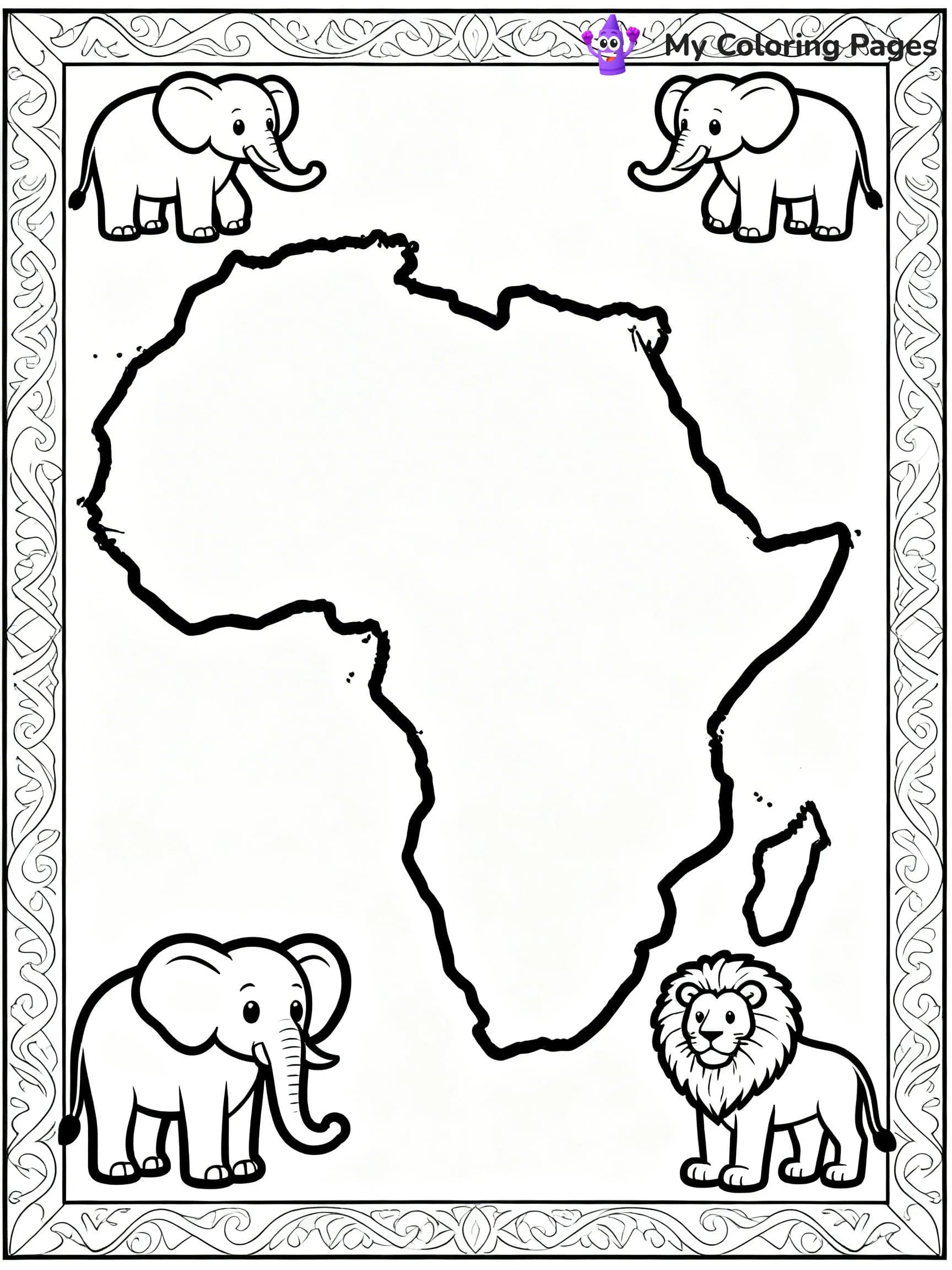 World Map Coloring Pages - 14