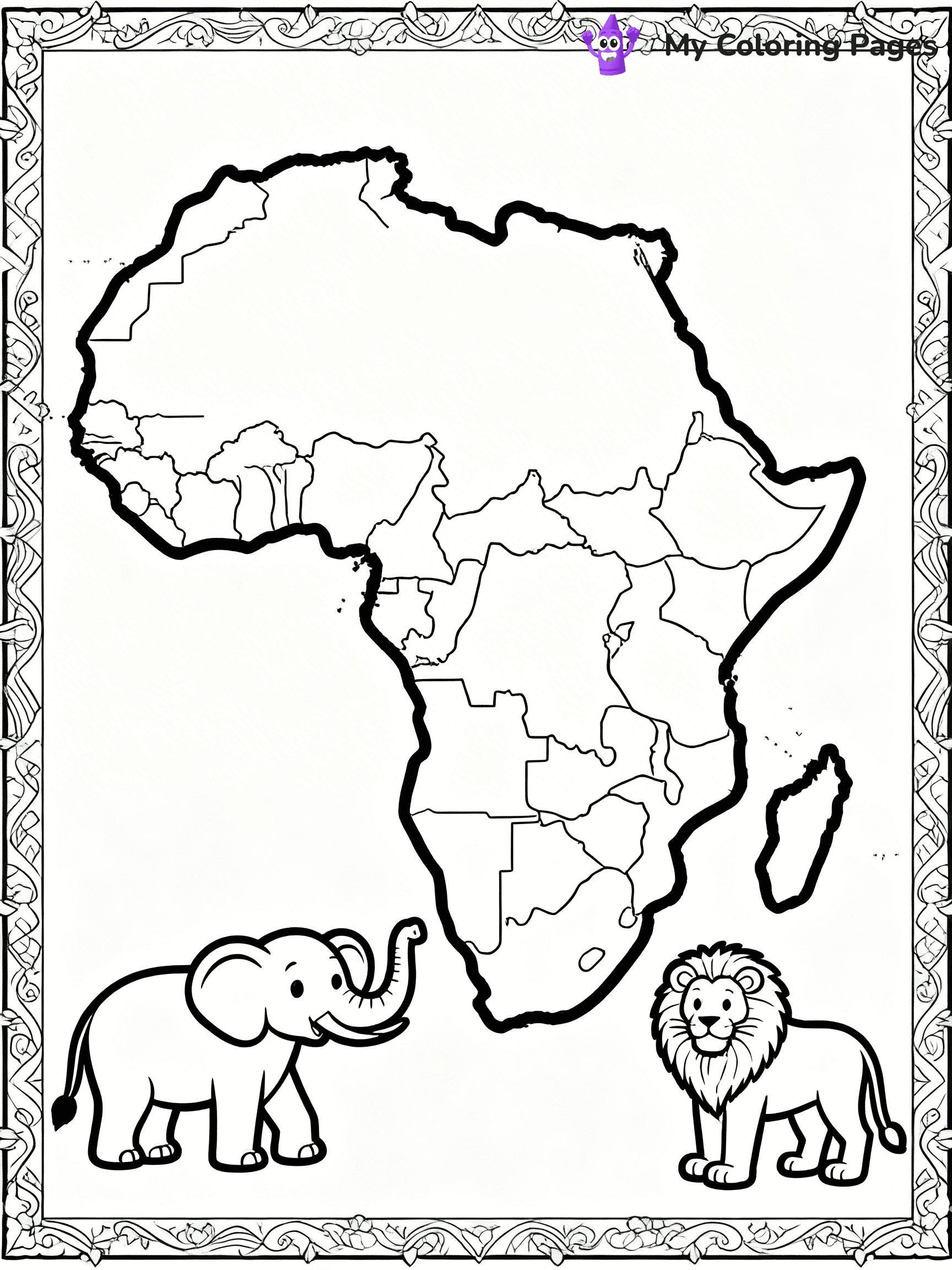 World Map Coloring Pages - 13