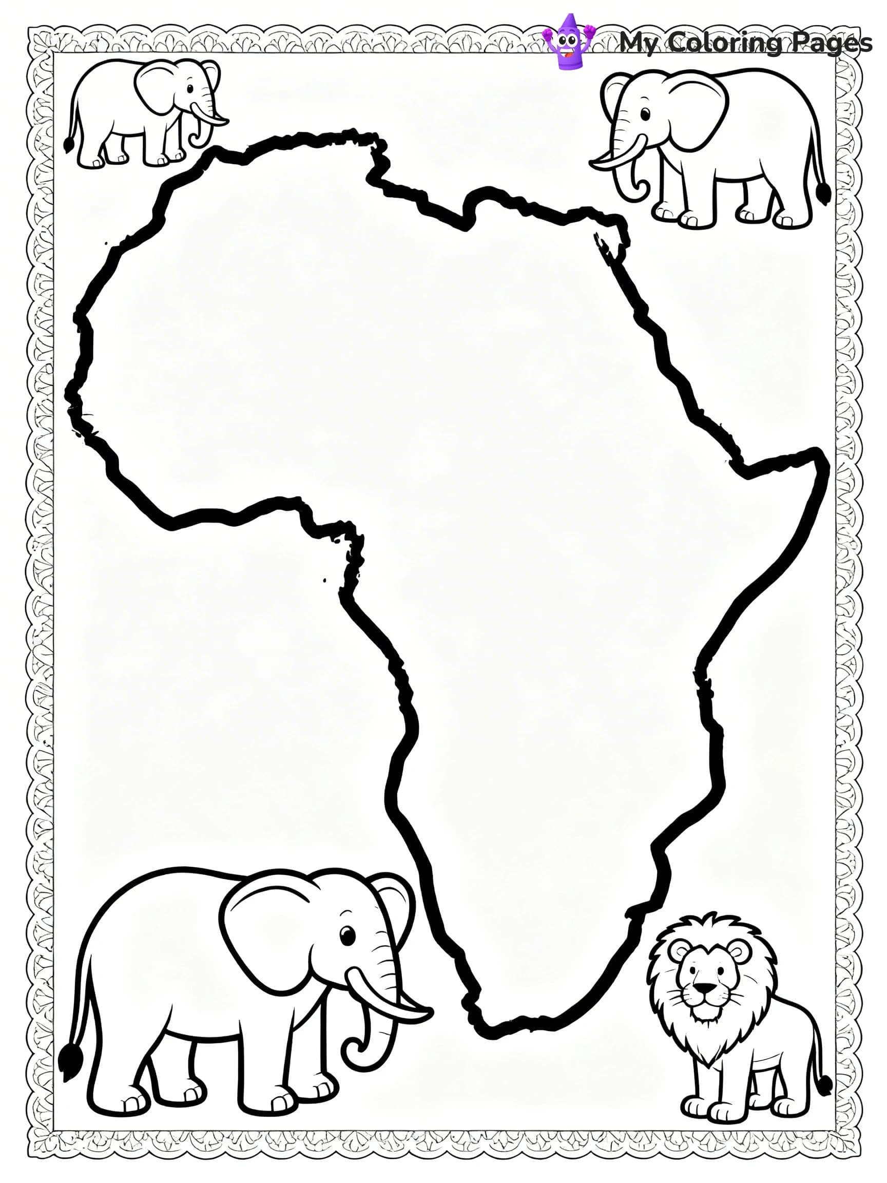 World Map Coloring Pages - 9