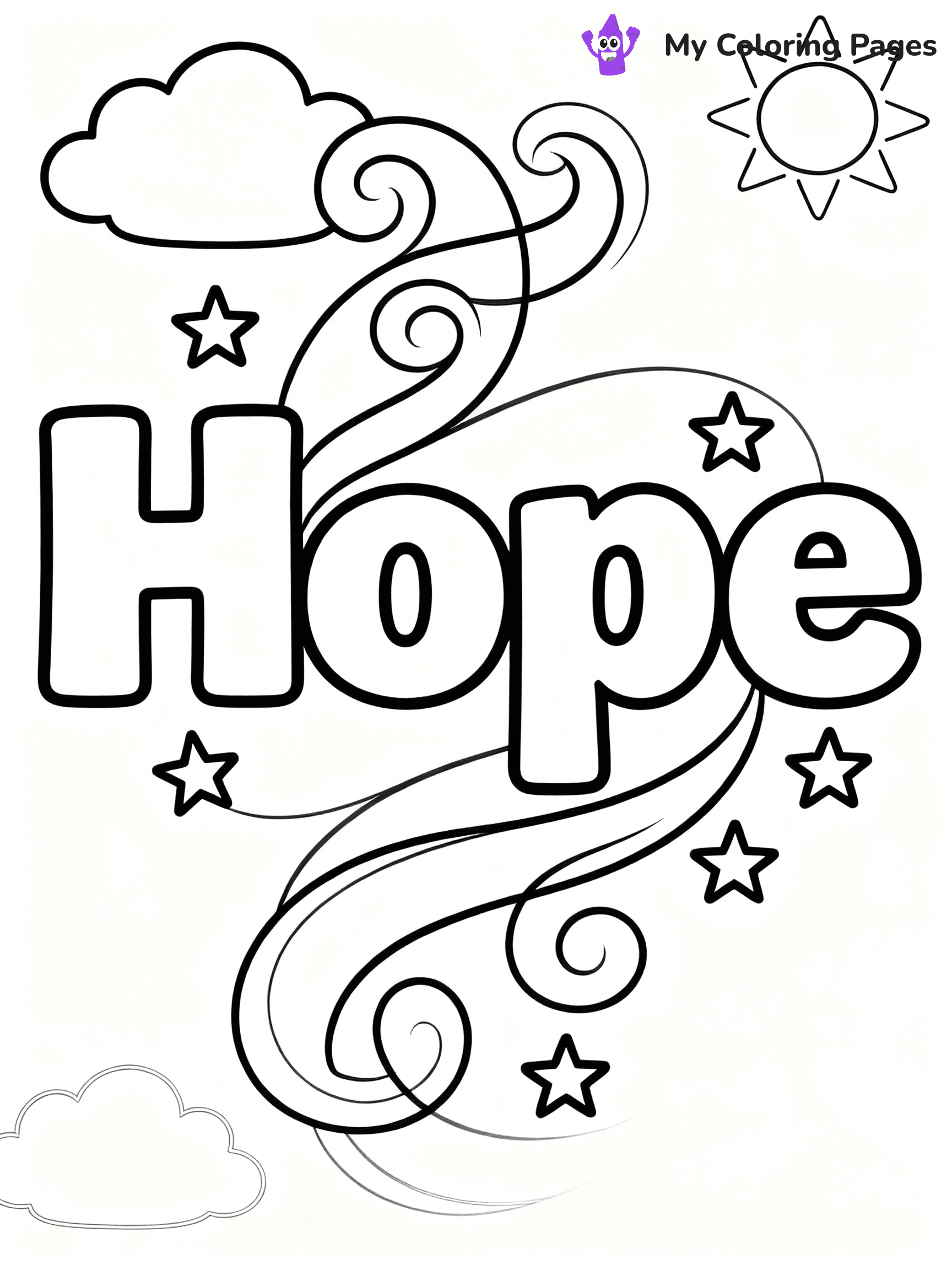 Word Coloring Pages - 9