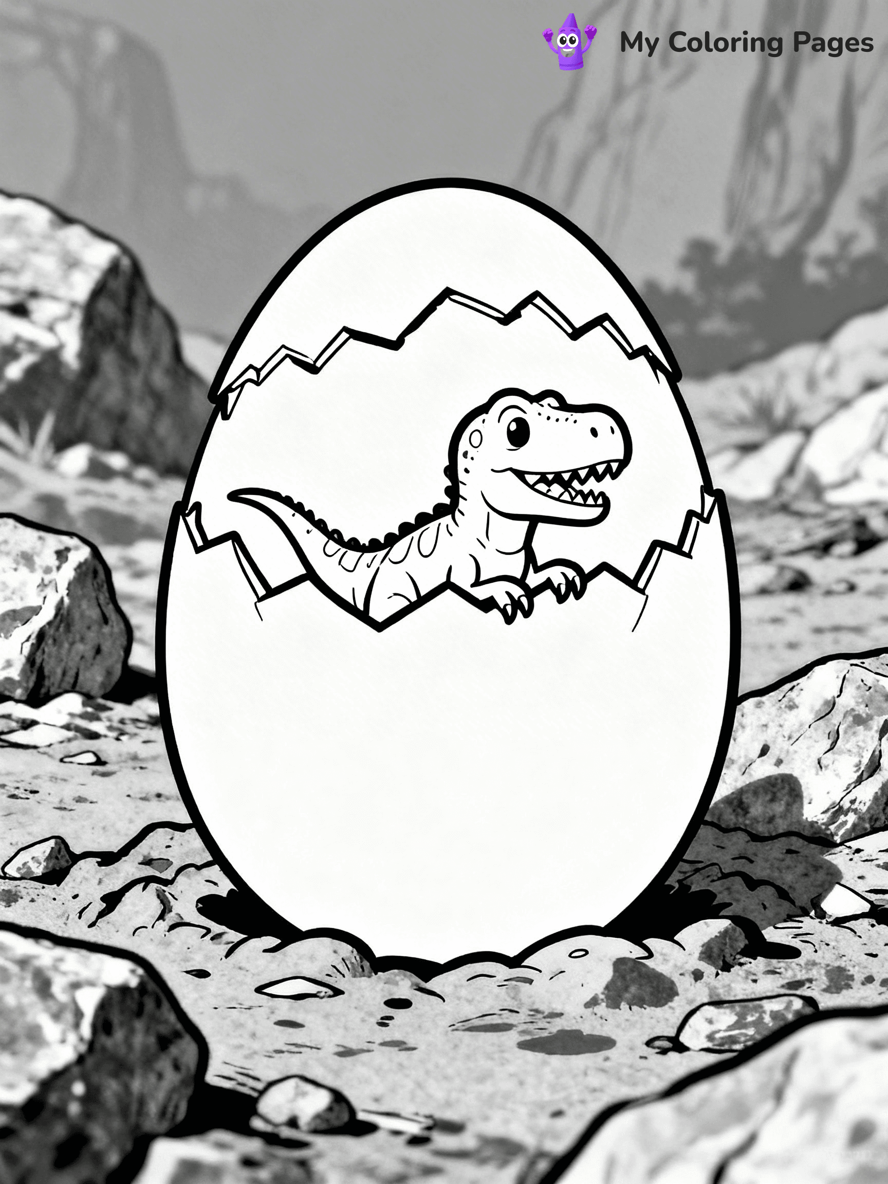 Dinosaur Egg Coloring Pages - 15