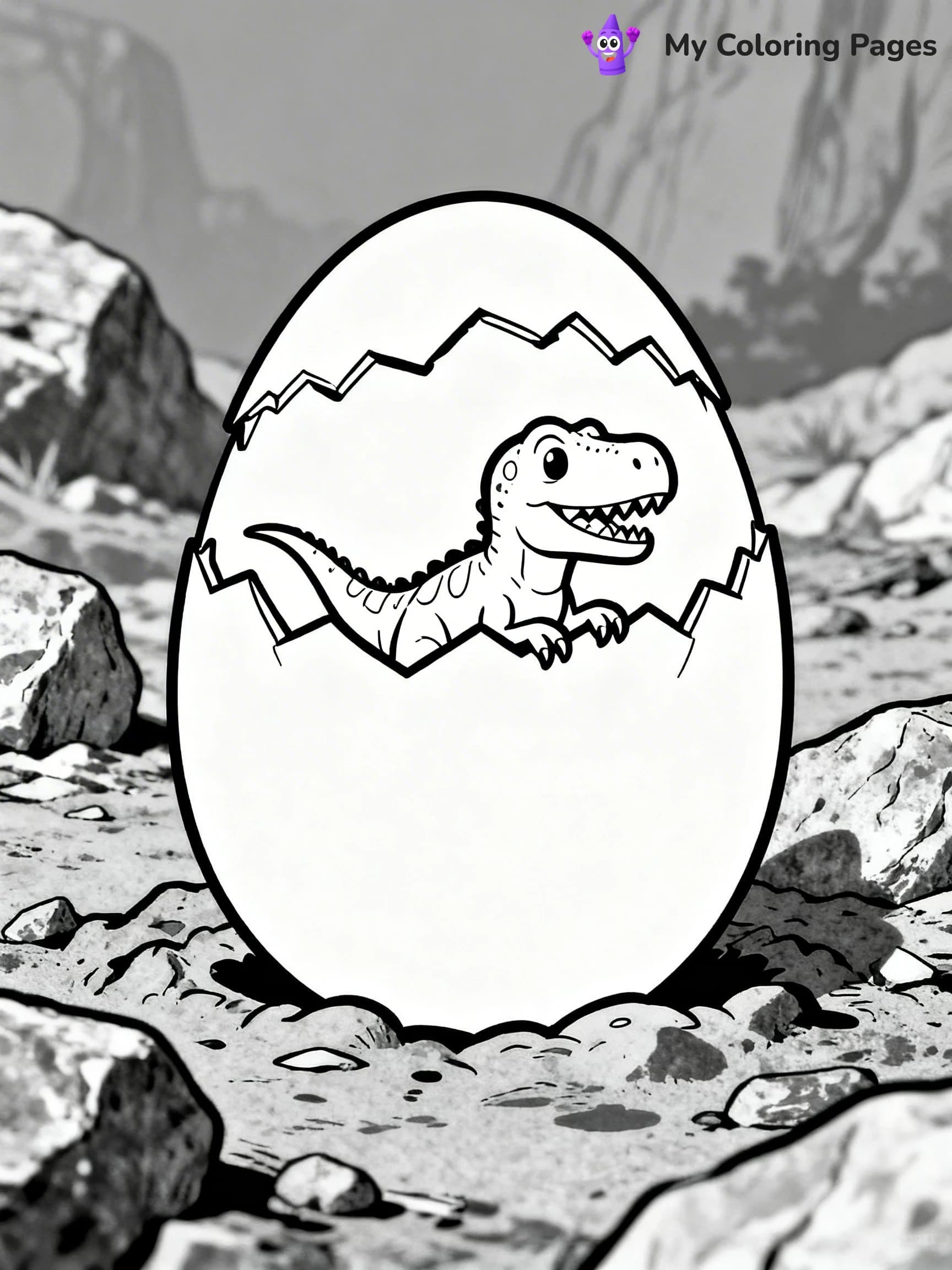 Dinosaur Egg Coloring Pages - 15