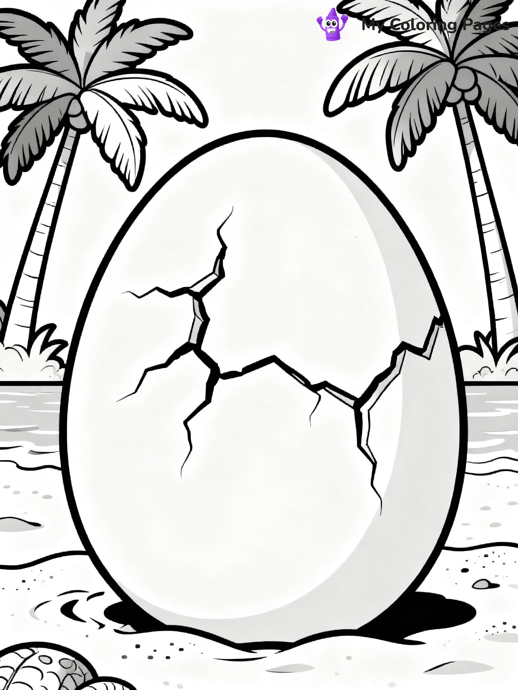 Dinosaur Egg Coloring Pages - 3