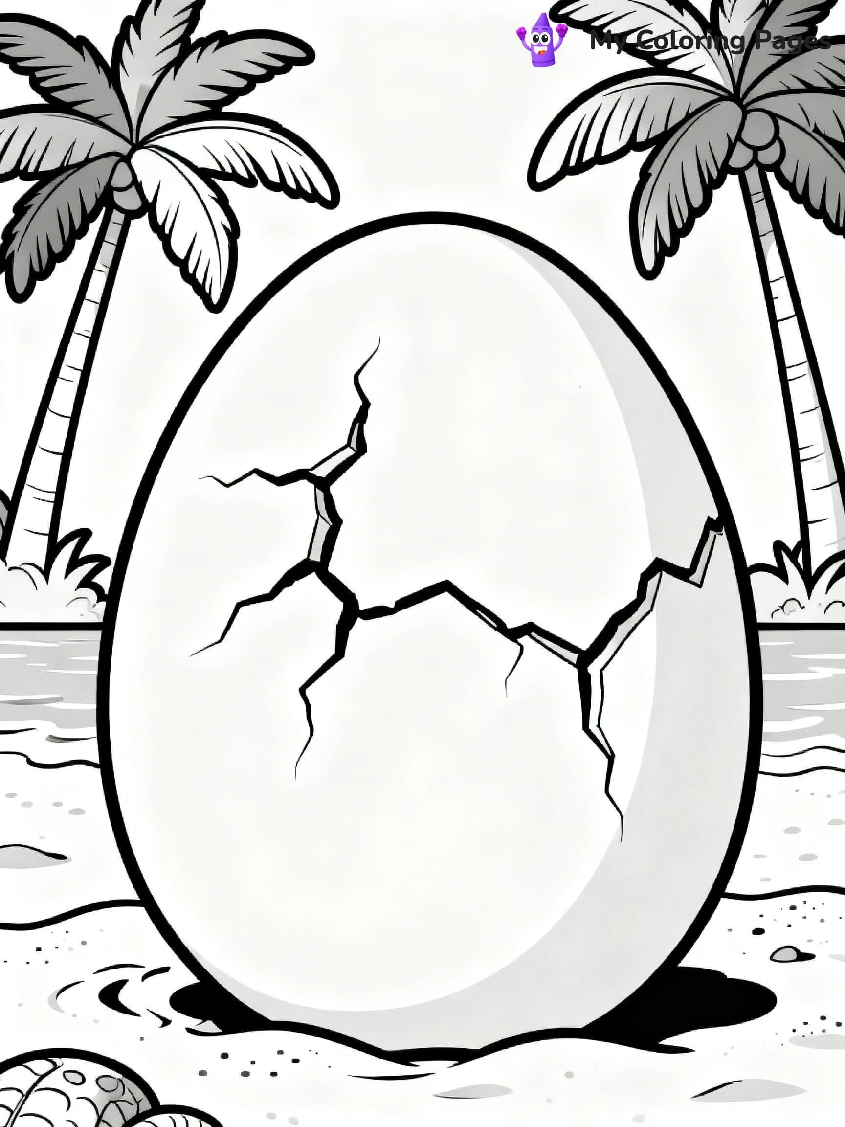 Dinosaur Egg Coloring Pages - 3