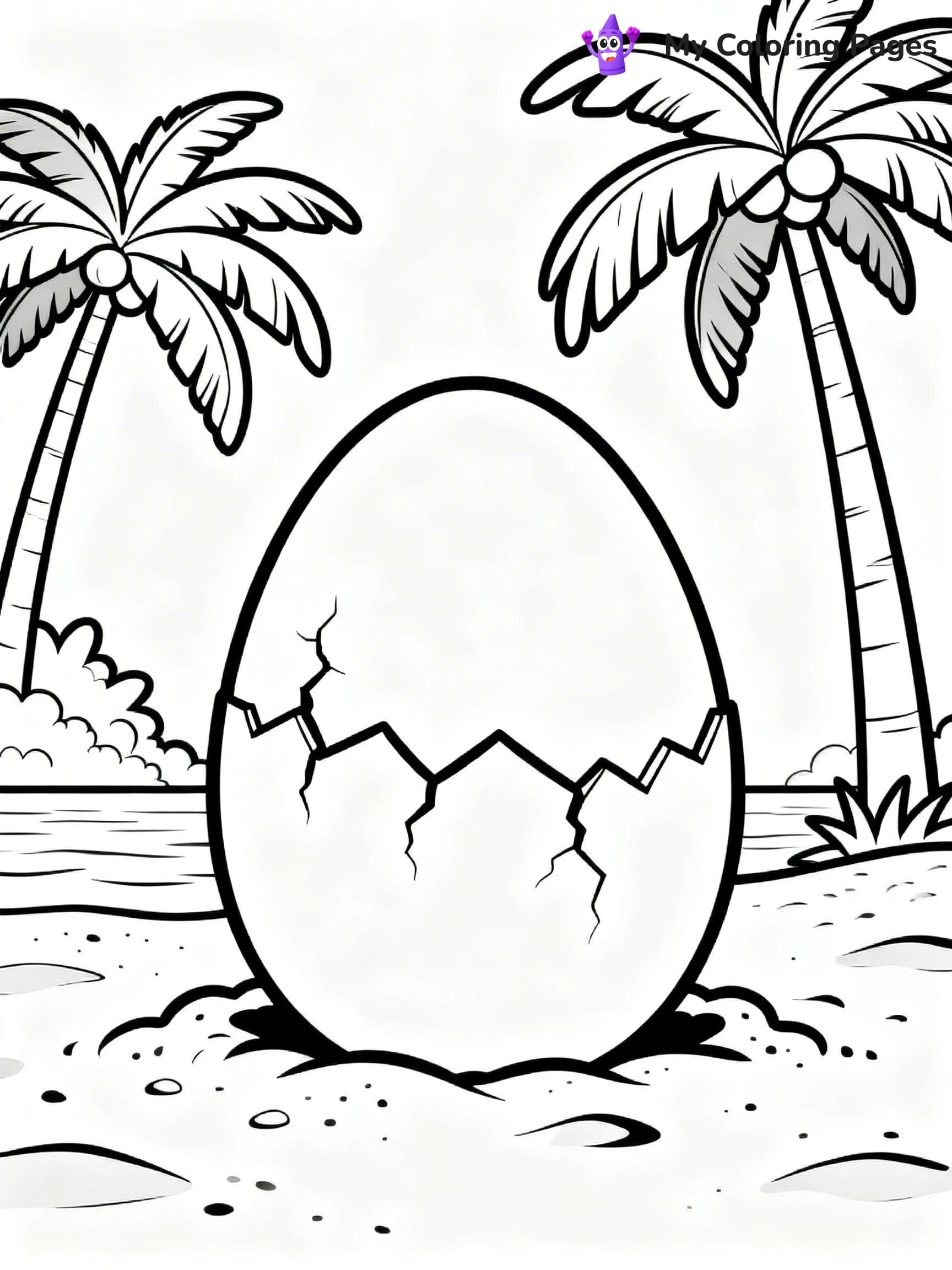 Dinosaur Egg Coloring Pages - 2