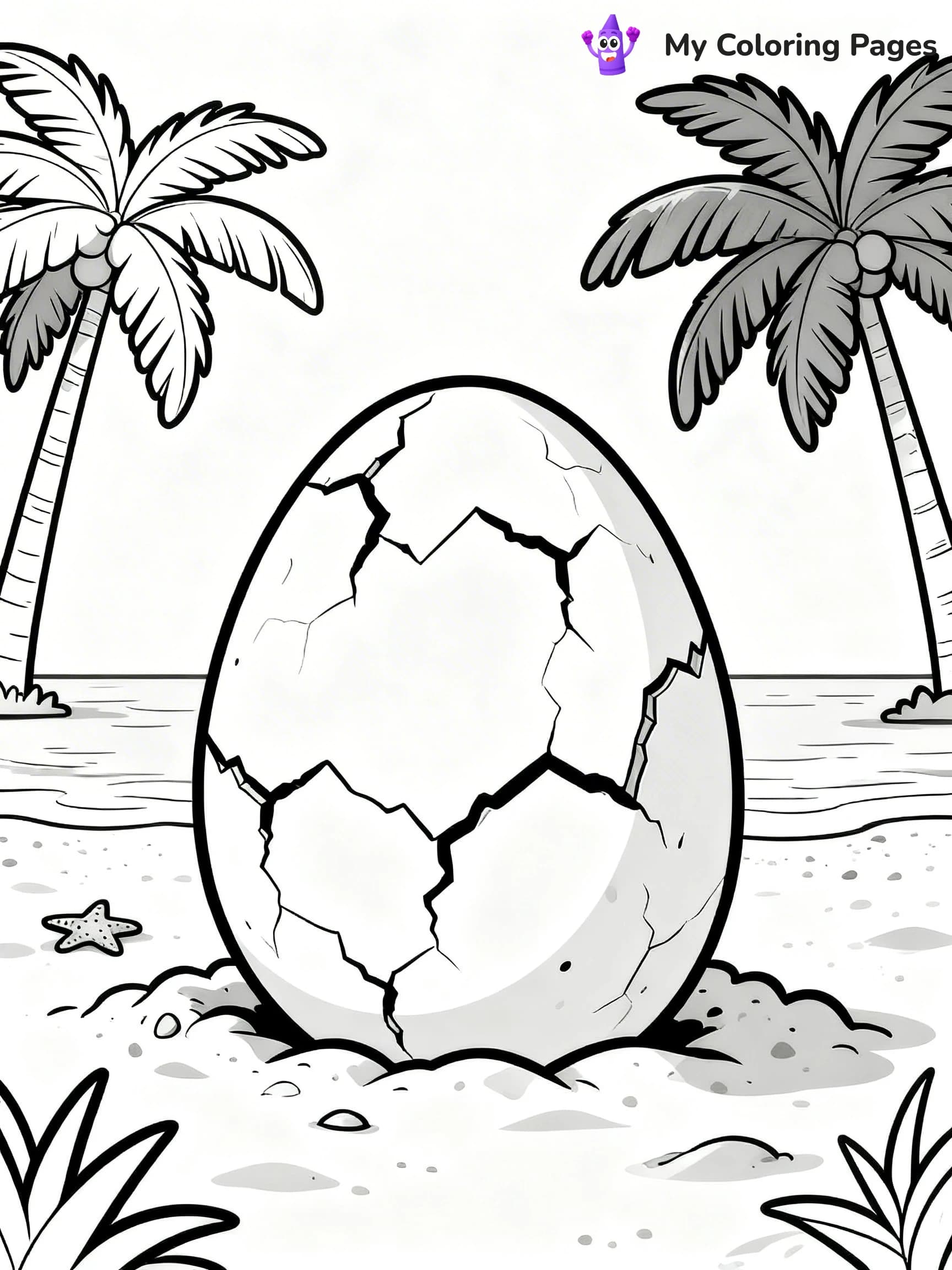 Dinosaur Egg Coloring Pages - 1