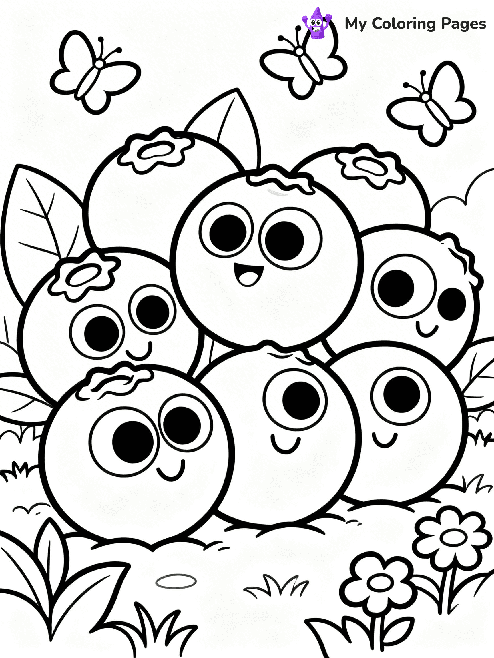 Blueberry Coloring Pages - 1