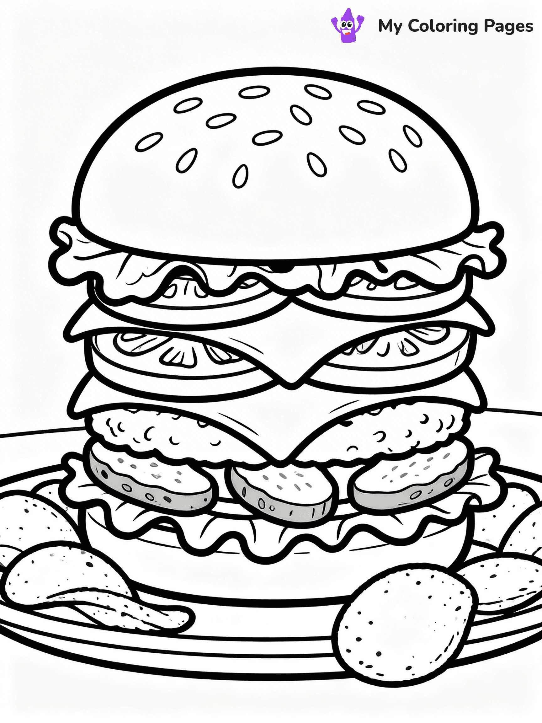 Burger Coloring Pages - 18