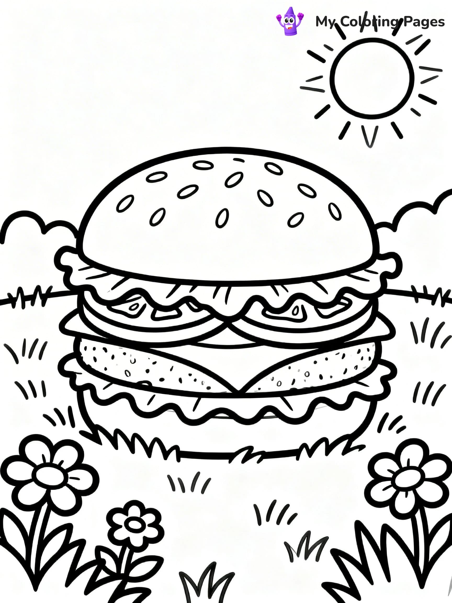 Burger Coloring Pages - 3