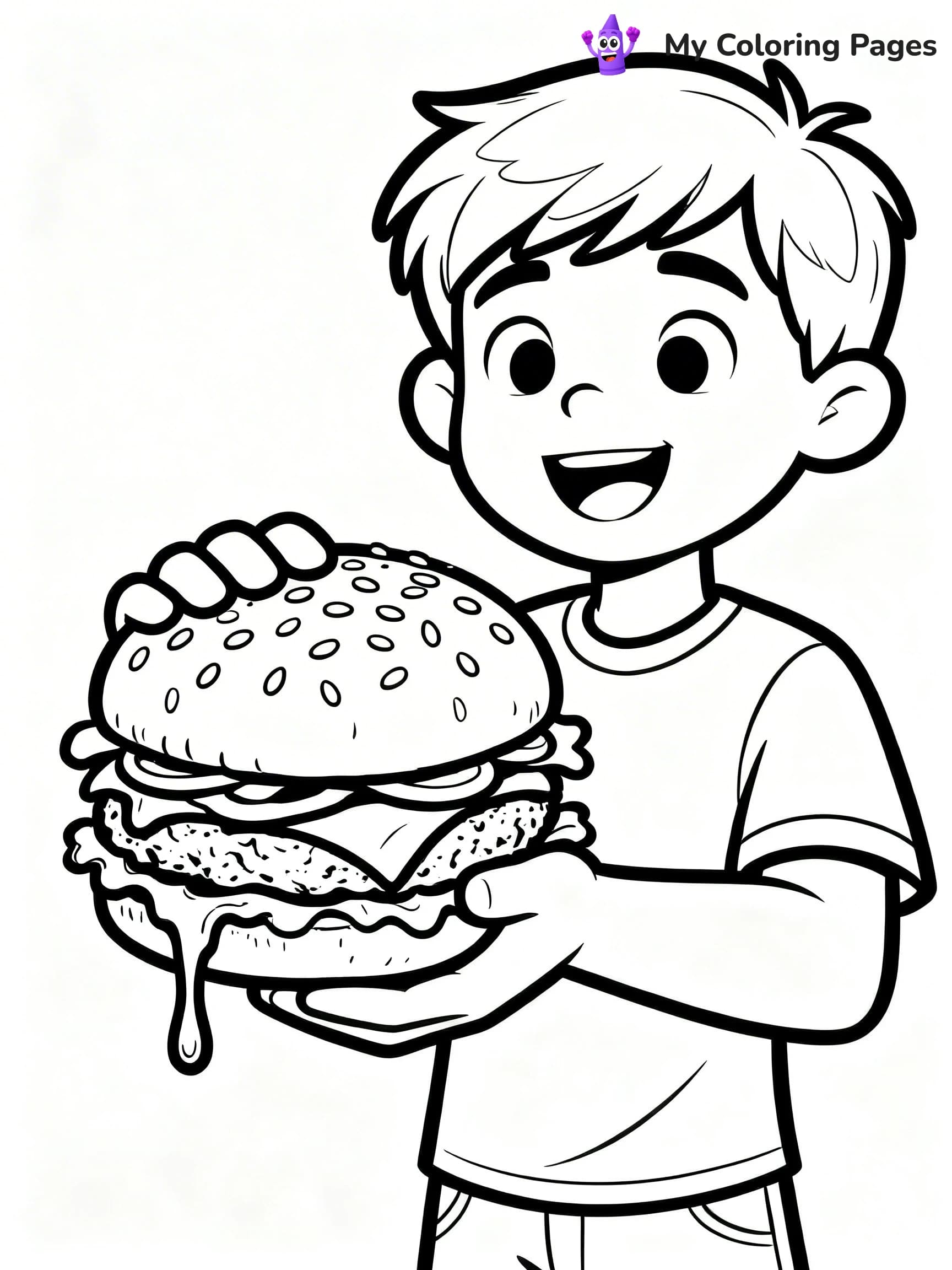 Burger Coloring Pages - 1