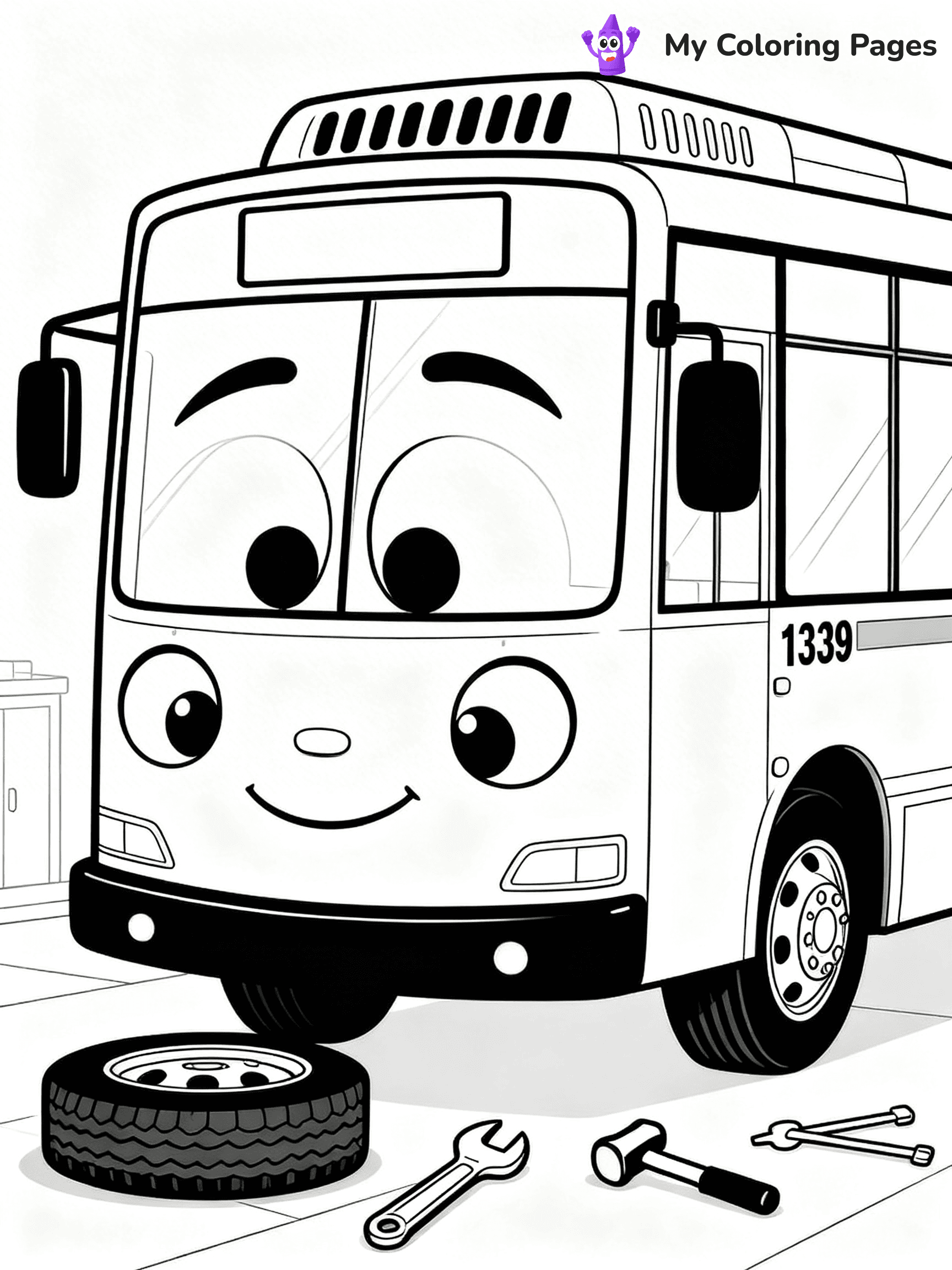 Tayo The Little Bus Coloring Pages - 13