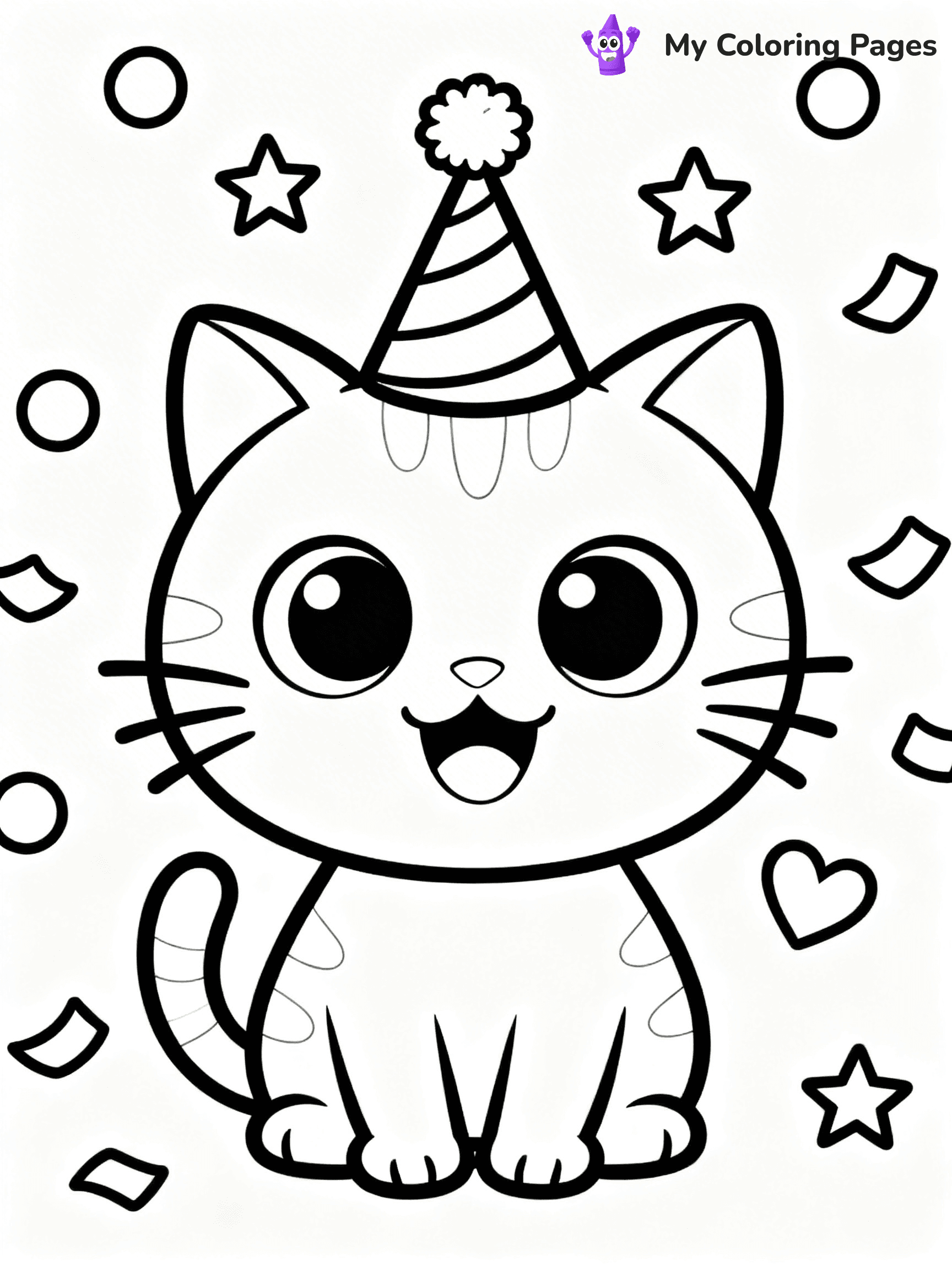 Birthday Hat Coloring Pages - 24