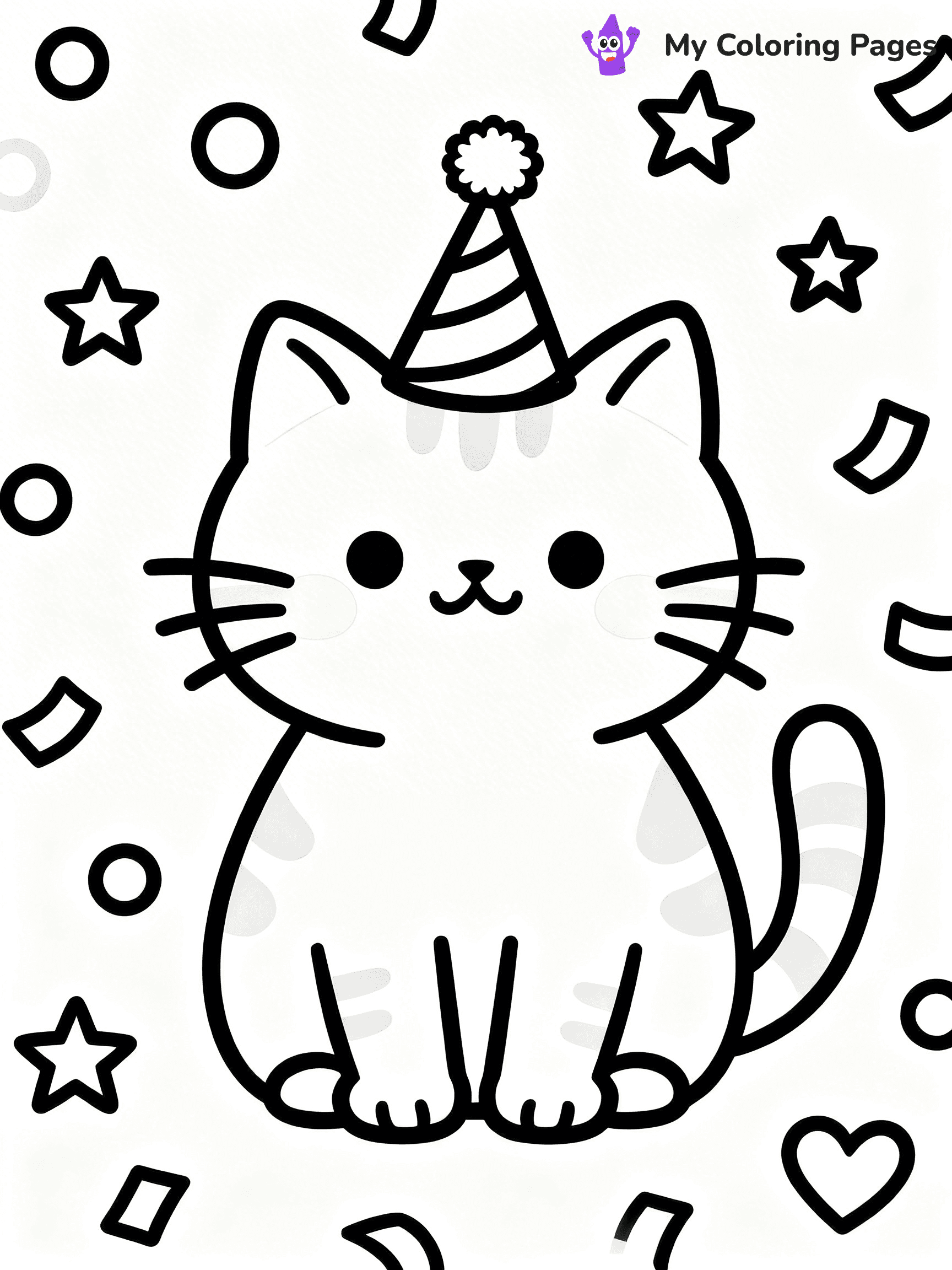 Birthday Hat Coloring Pages - 23