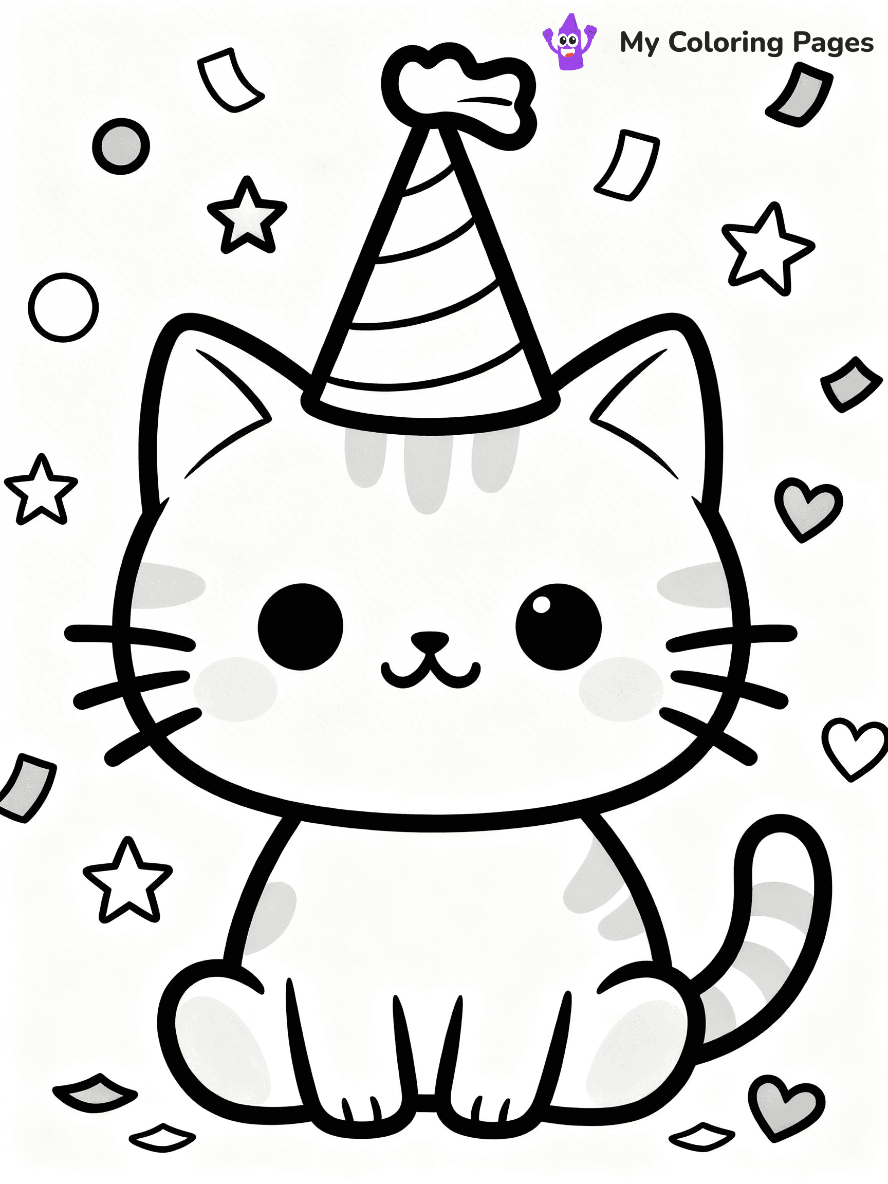 Birthday Hat Coloring Pages - 21