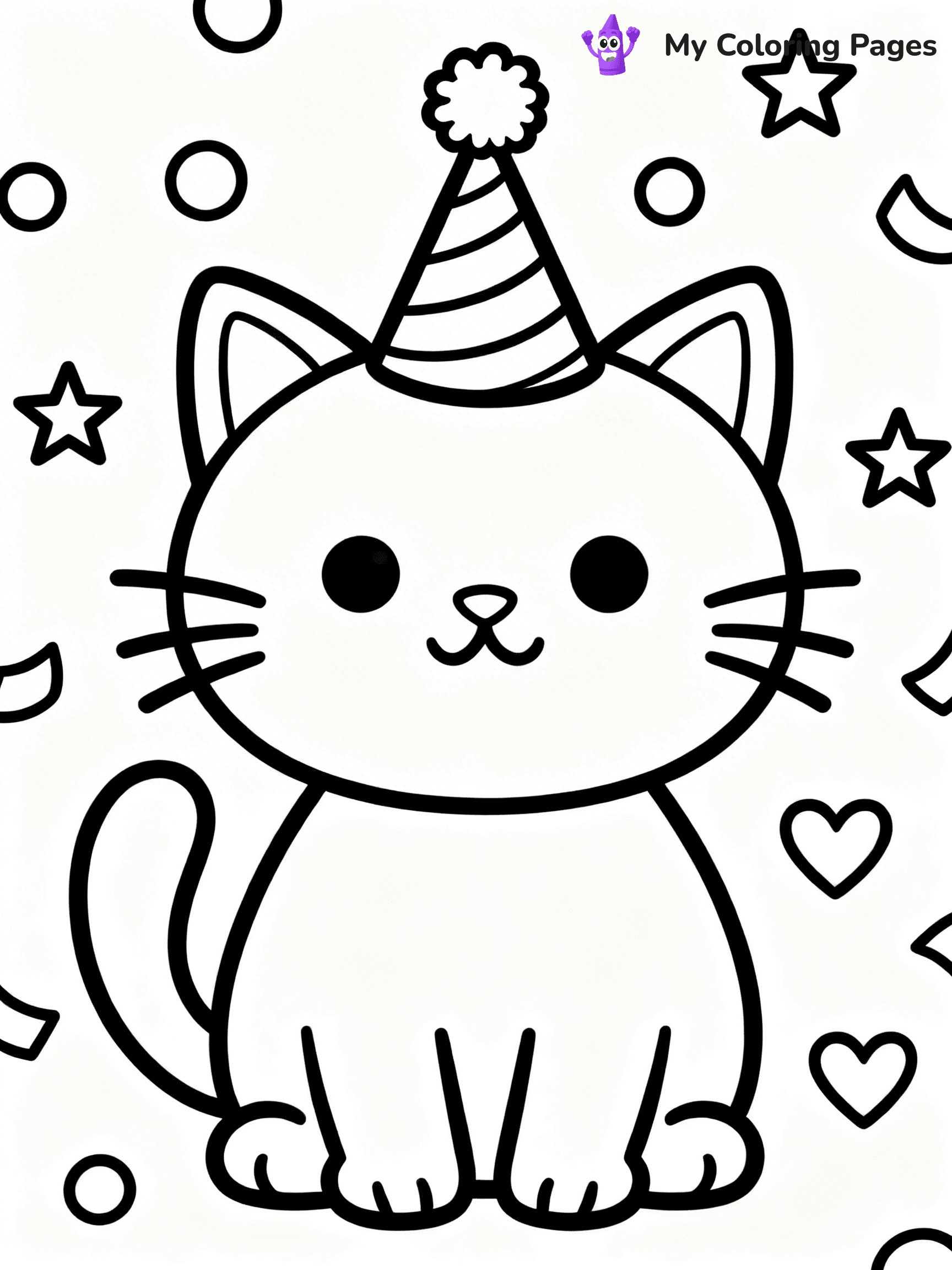 Birthday Hat Coloring Pages - 20