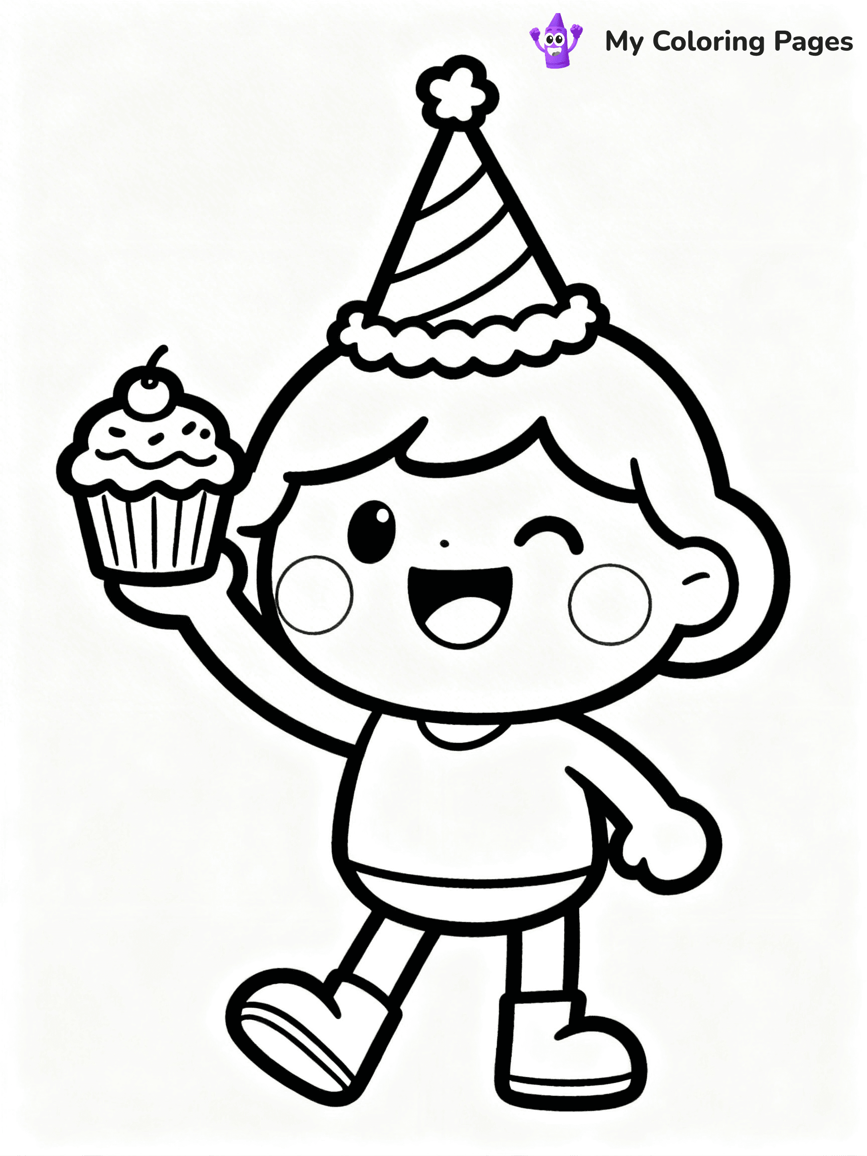 Birthday Hat Coloring Pages - 19