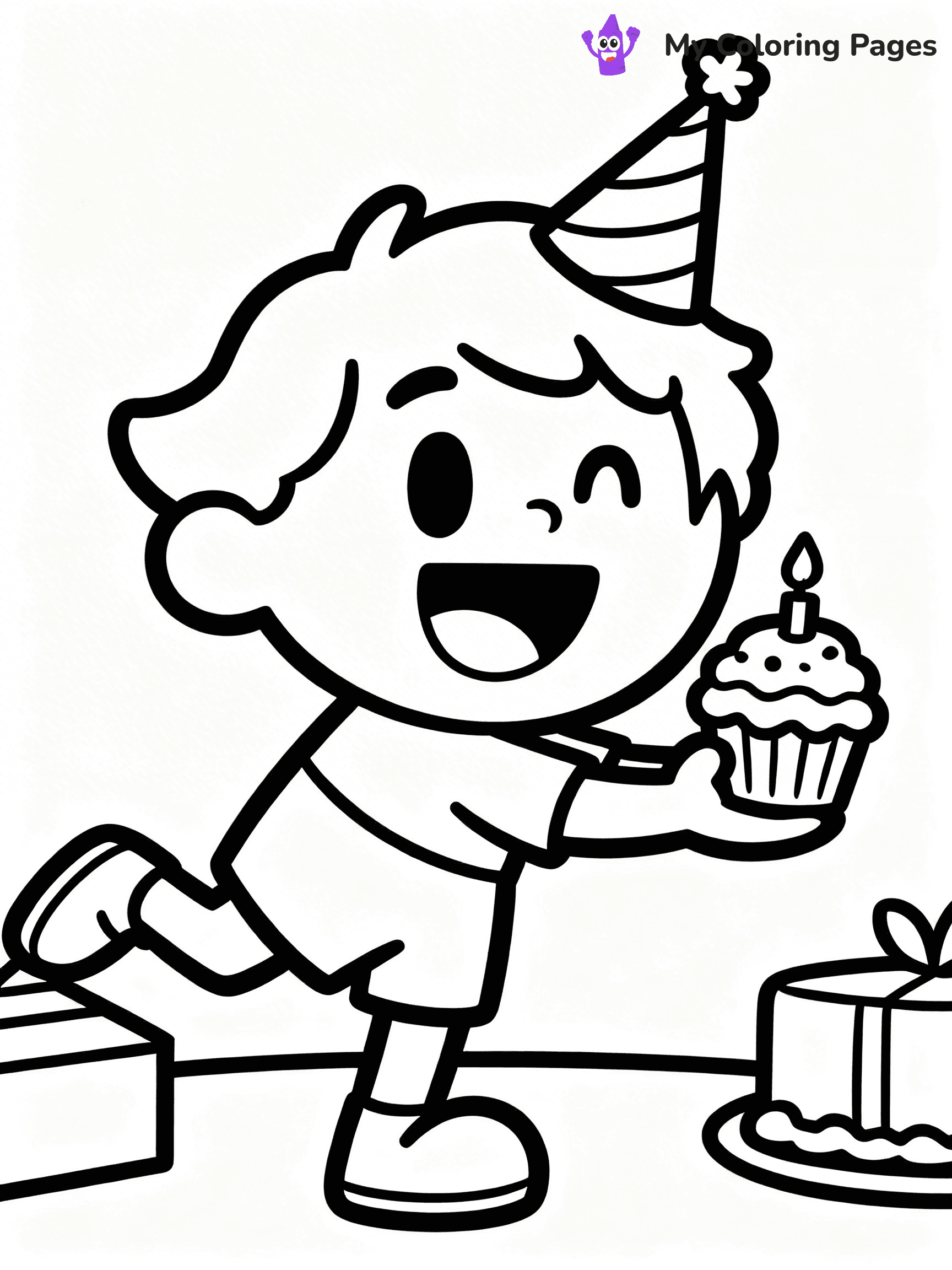 Birthday Hat Coloring Pages - 17