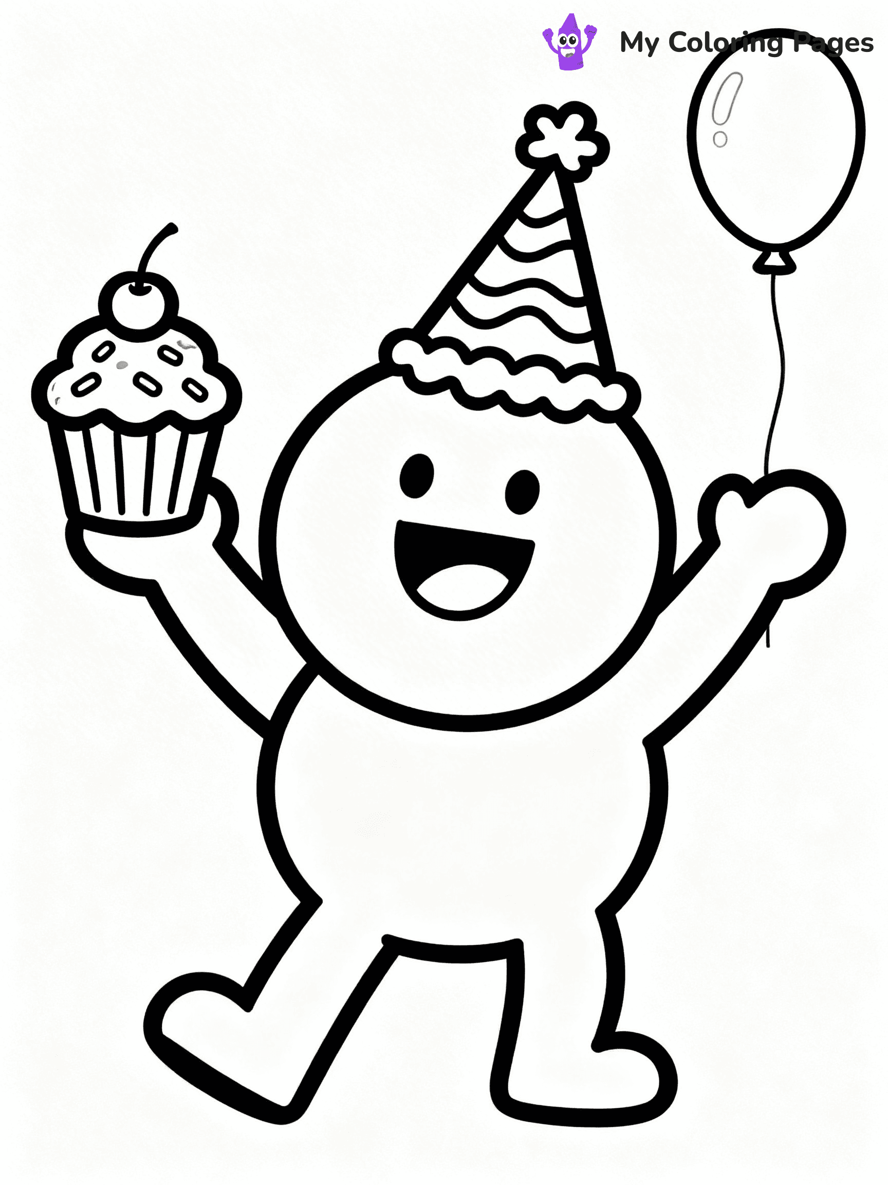 Birthday Hat Coloring Pages - 15