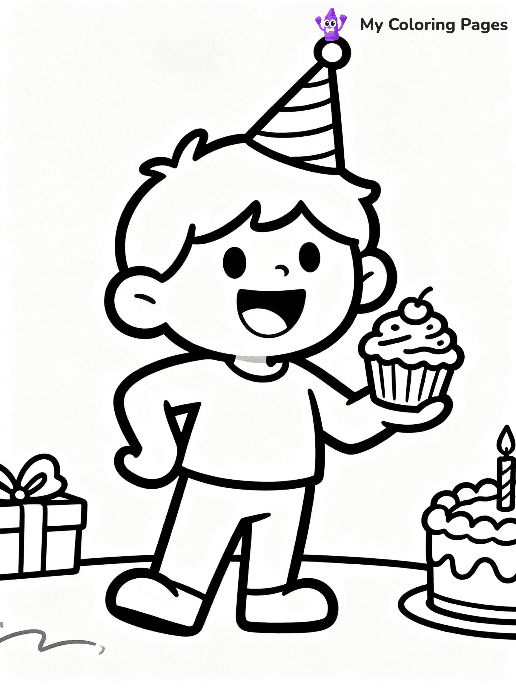 Birthday Hat Coloring Pages - 14