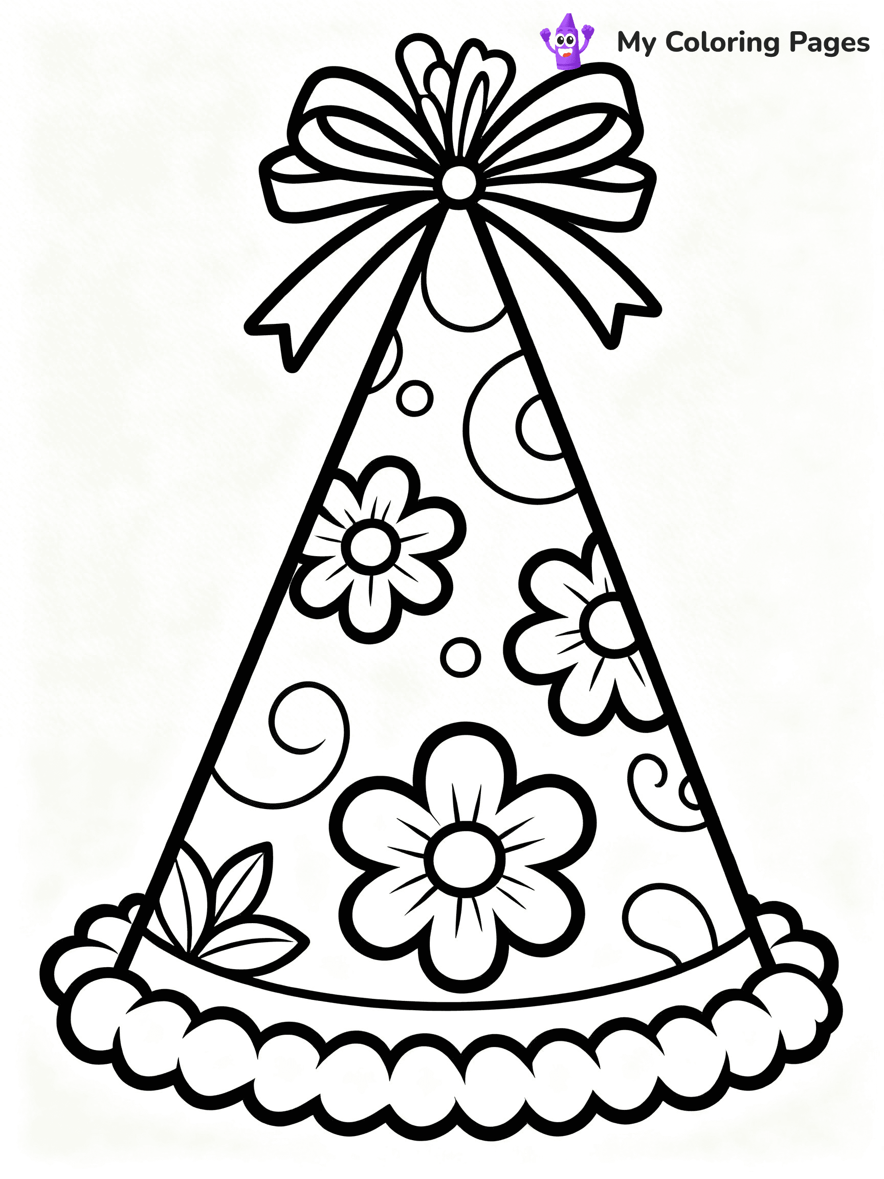 Birthday Hat Coloring Pages - 13